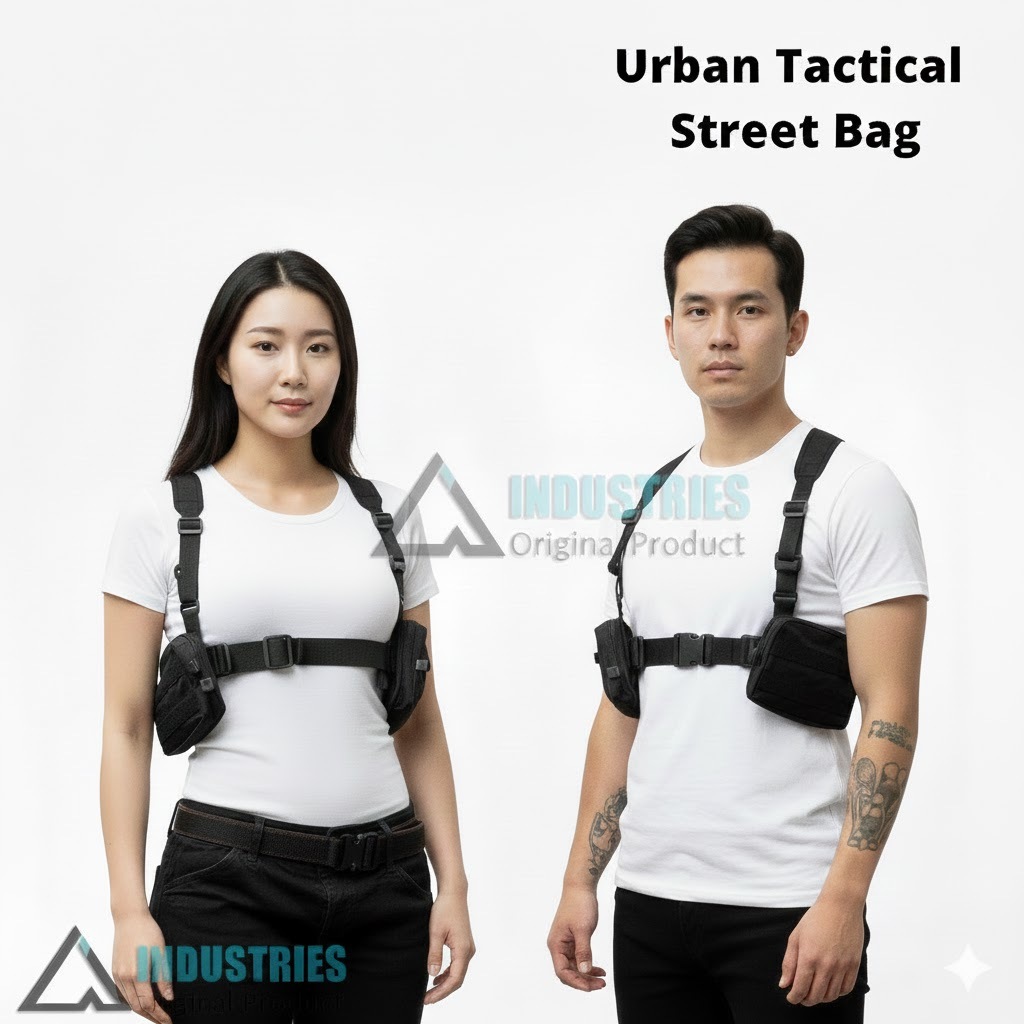 TAS DADA MINI, Chest Bag Dual Side Body Bag, Tas Tactical Mini FBI Polisi Army Black Techwear