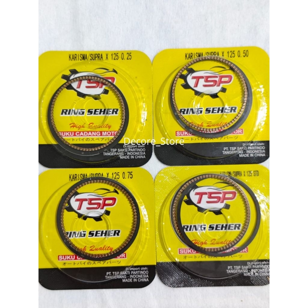 Ring Seher Karisma / Supra X 125 / Piston Ring / TSP / Suku Cadang / Sparepart Motor / Part