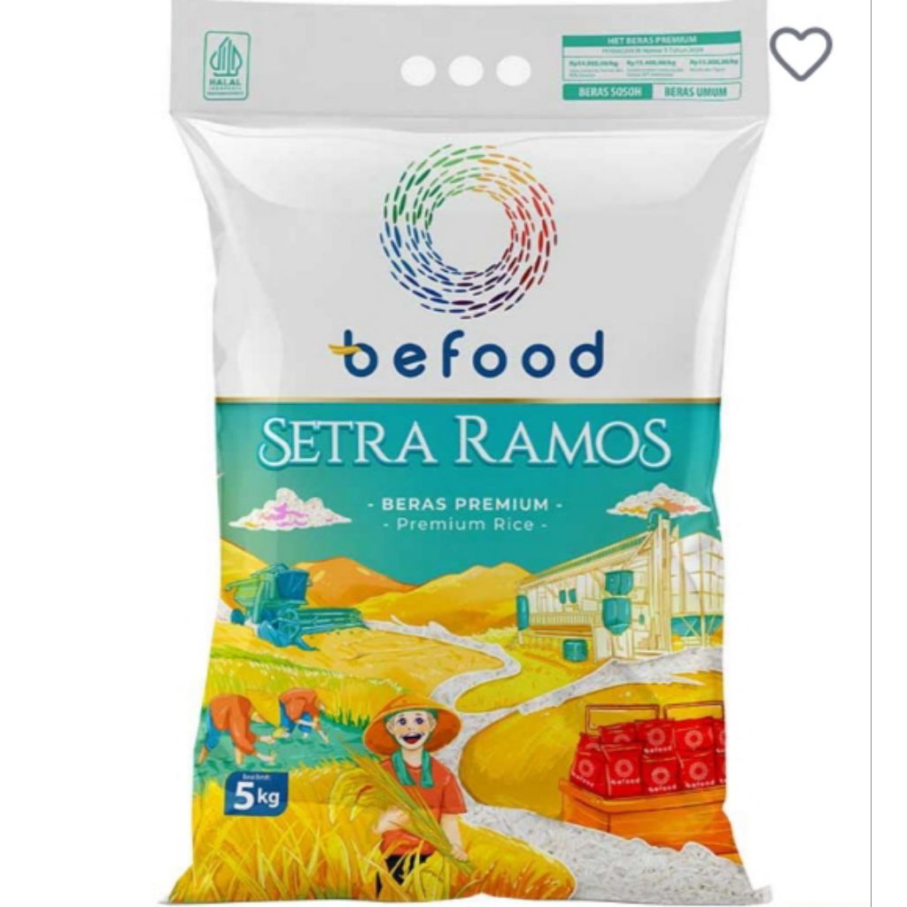 Beras befood Setra Ramos 5kg x2 pcs -beras Premium,beras bulog Segar, dan Berkualitas