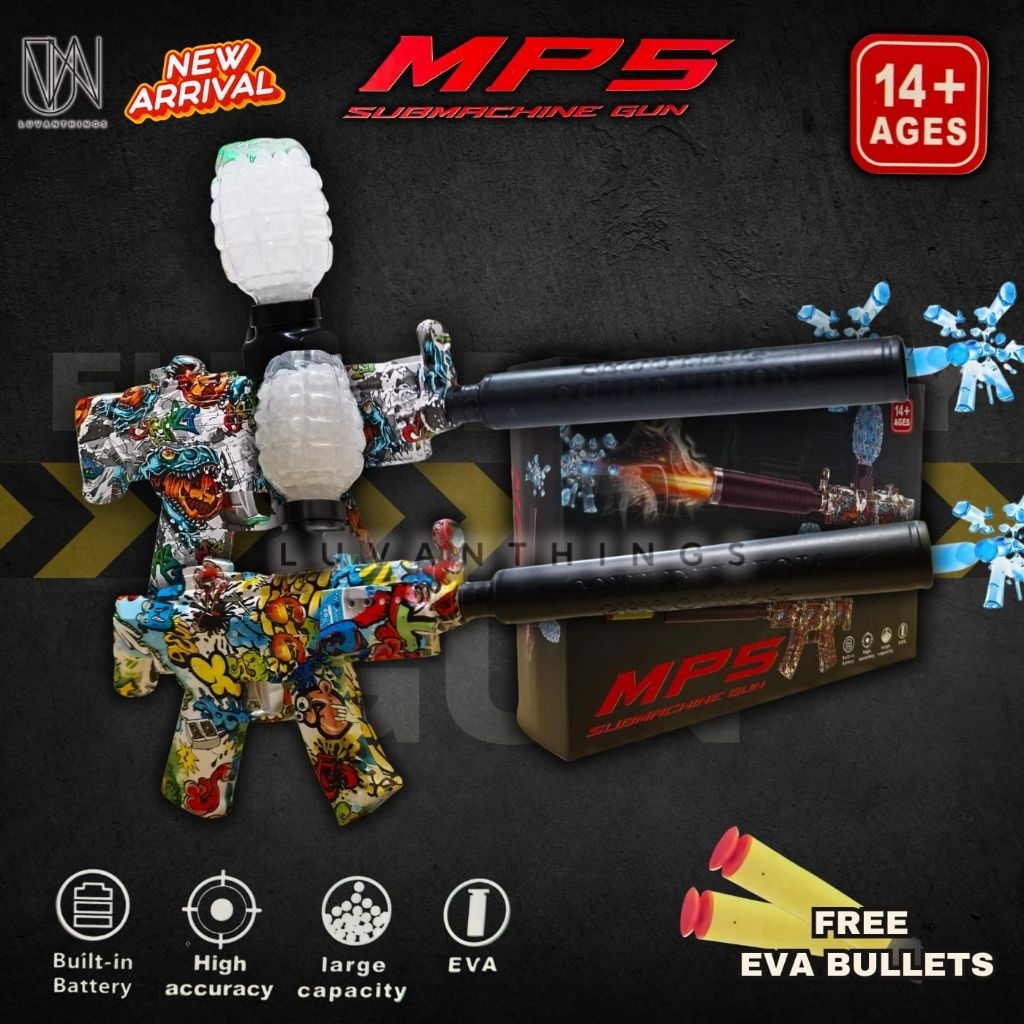 WaterGel Blaster Kids Version MP5 - Mainan Anak WGG MP5 - Electric Toy Gel Blaster