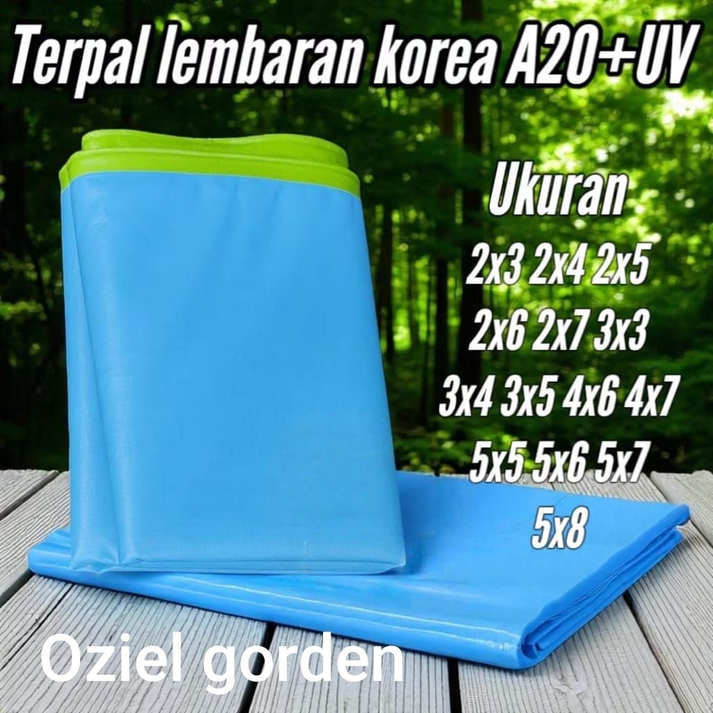 Terpal Plastik A20 Premium biru hijau