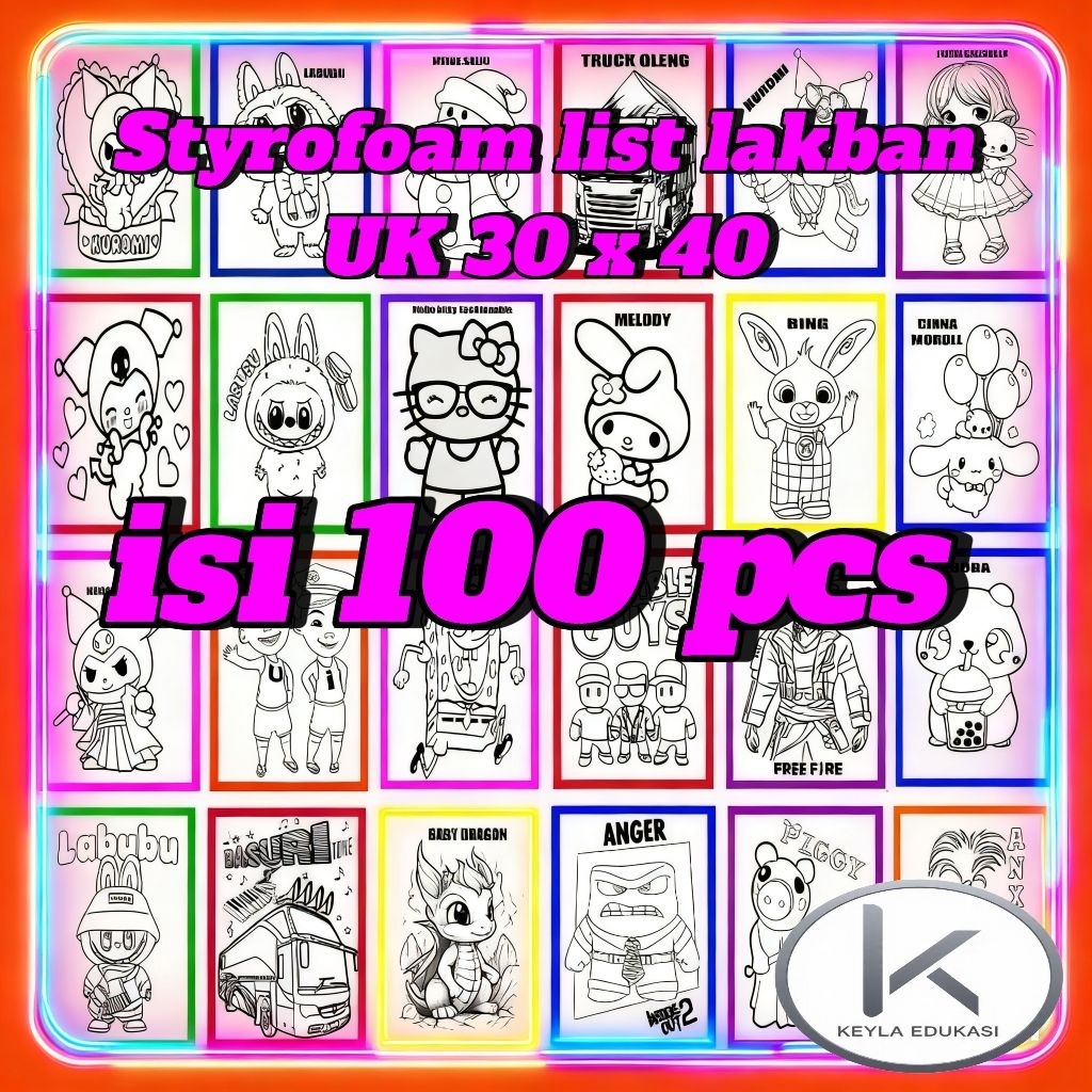 paket Styrofoam lukis list lakban UK 30 x 40 isi 100 pcs