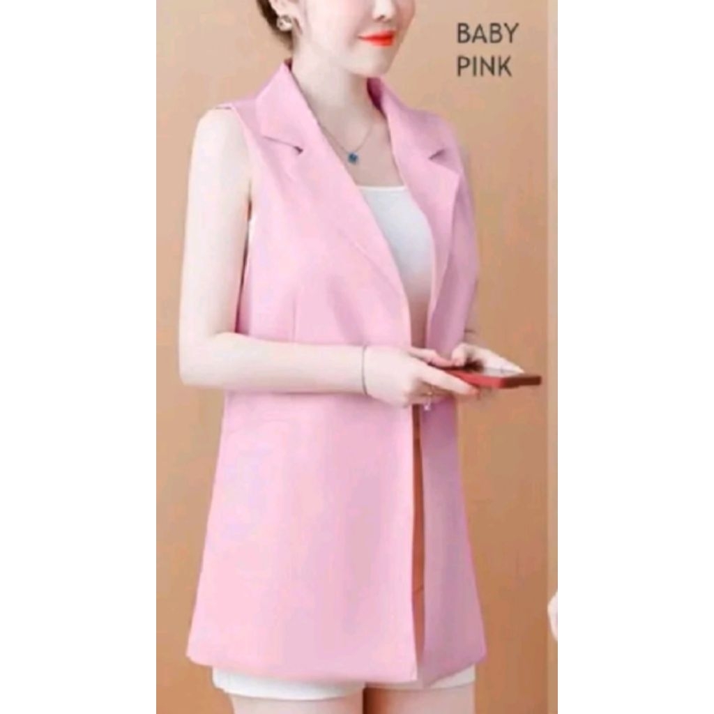 OUTER BLAZER SCUBA TANPA LENGAN