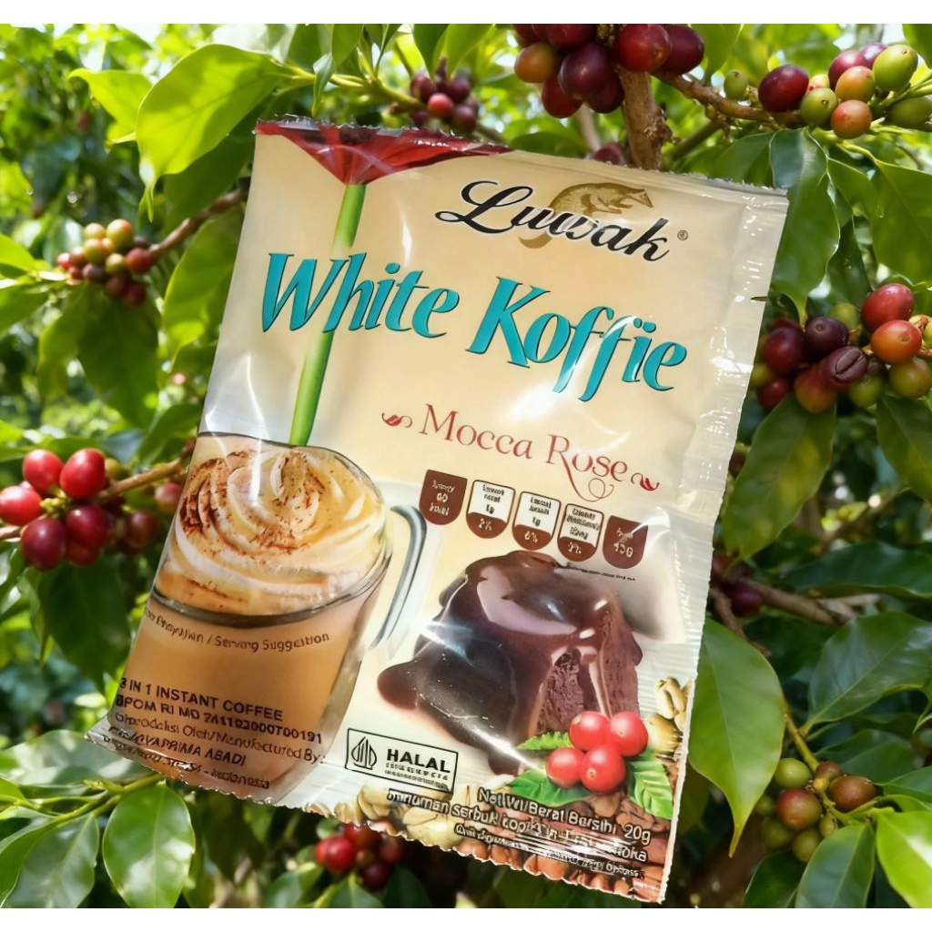 Luwak White Koffie Mocca Rose 3 in 1 Instant Coffee 20 Gram.