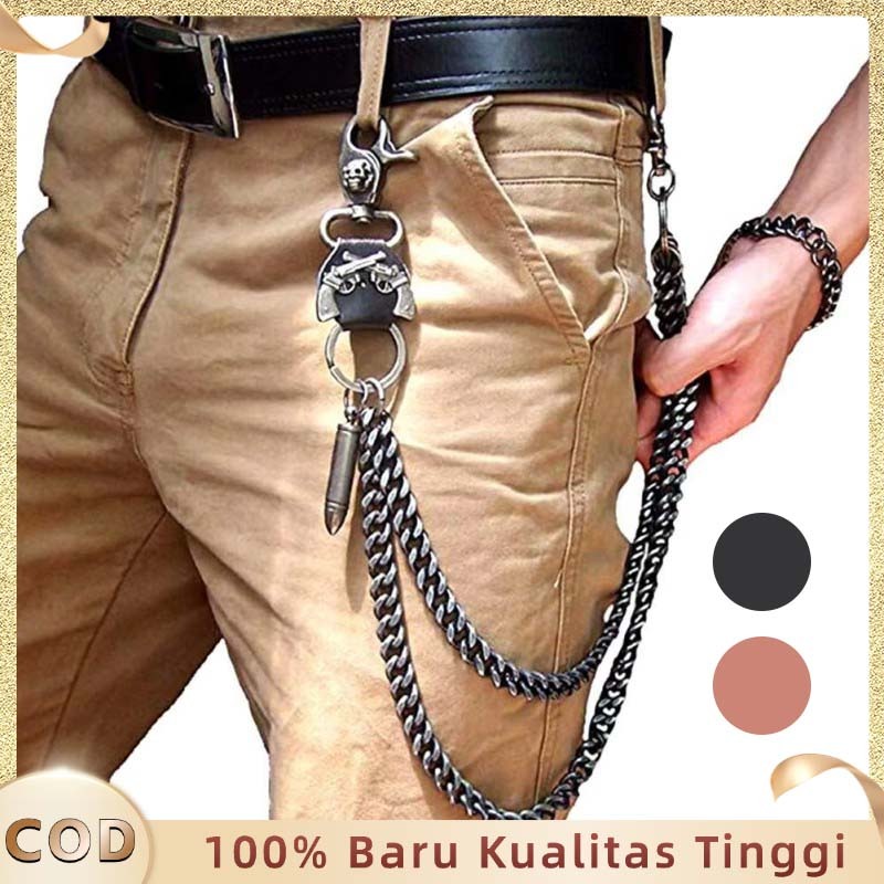 Rantai Dompet Pria Punk Rantai Celana Keren Rantai Celana Denim Dompet Rantai Pria