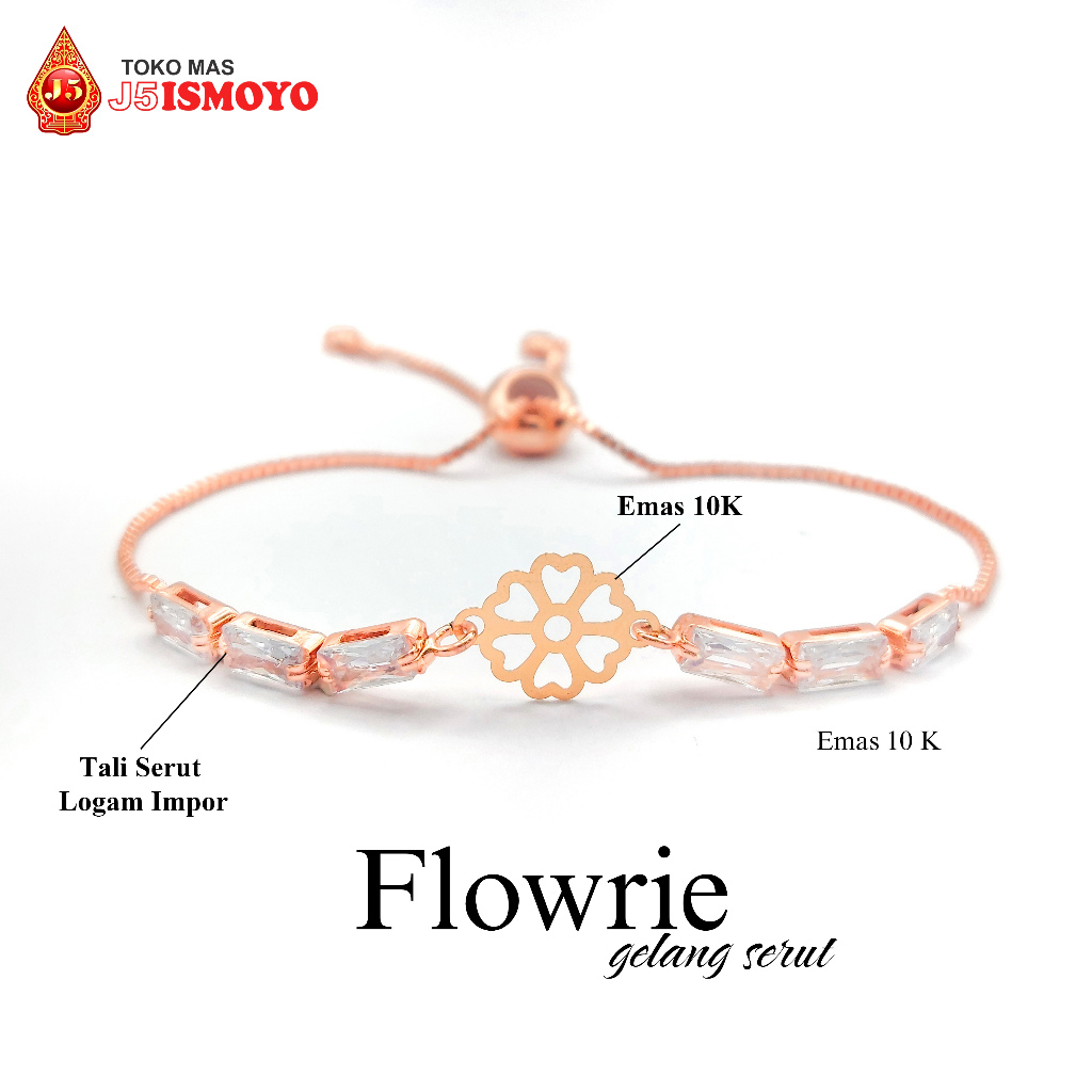 Gelang Tali Serut Kombinasi Emas Flowrie J5 Ismoyo