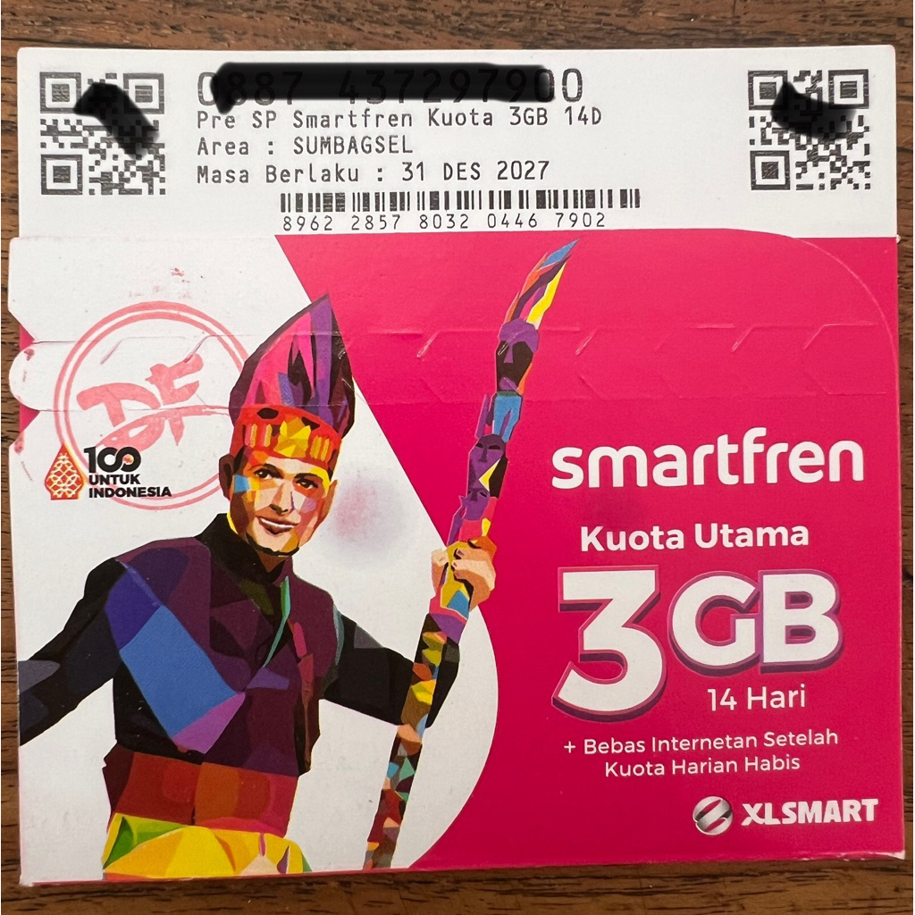 Kartu Perdana Smartfren 3Gb