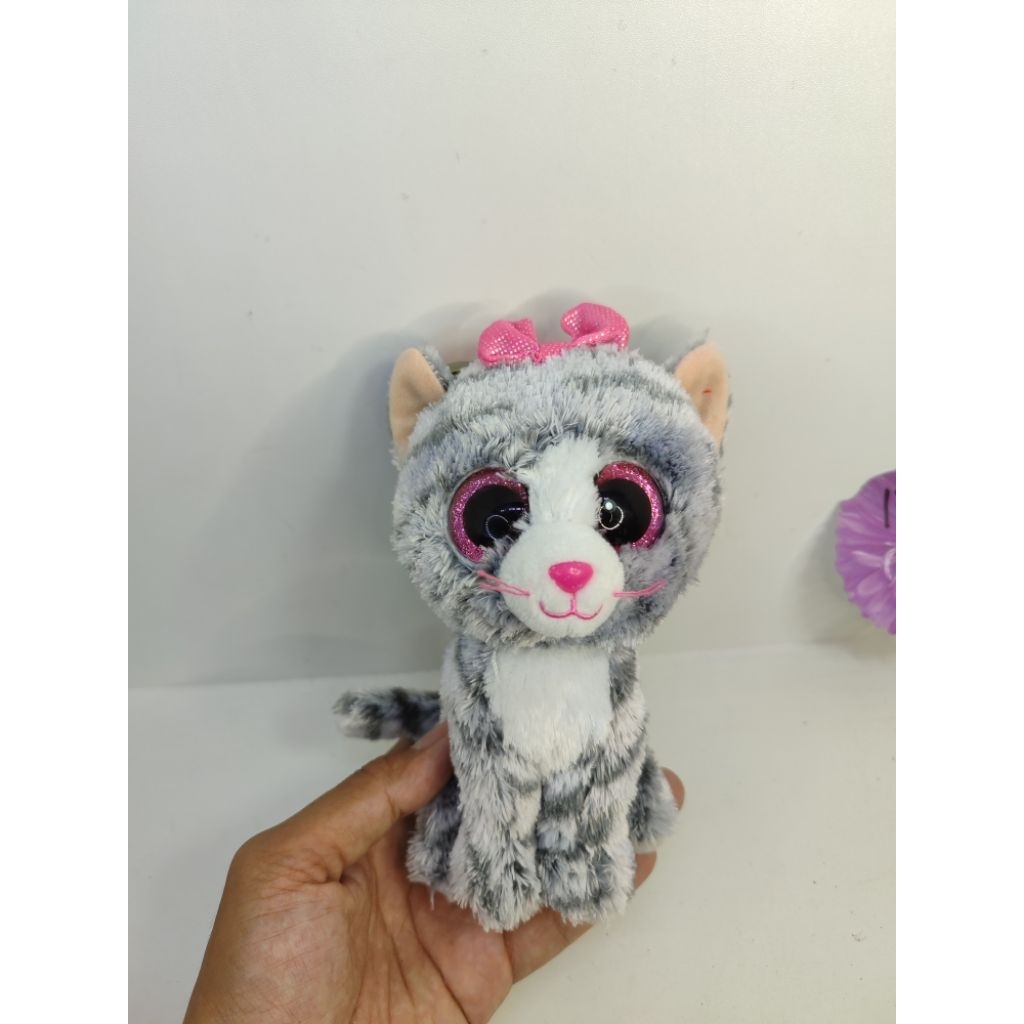 boneka kucing ty mata belo mabel kiki original kucing abu