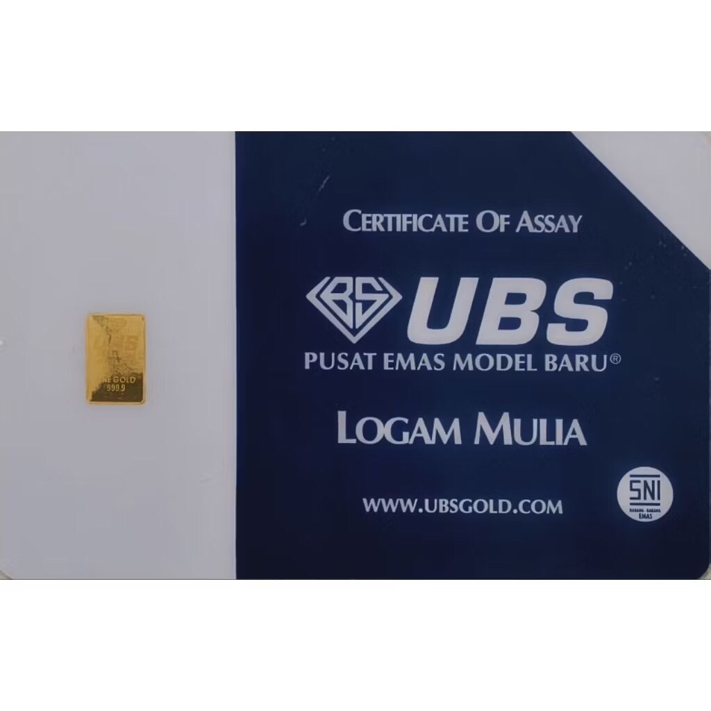Emas Batangan UBS 1 Gram Murni dengan Sertifikat Asli