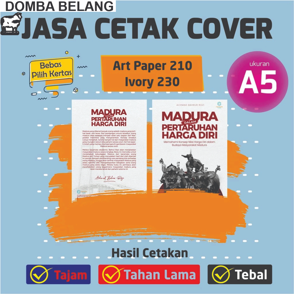 Jasa Cetak Cover Buku Softcover A5 Full Warna