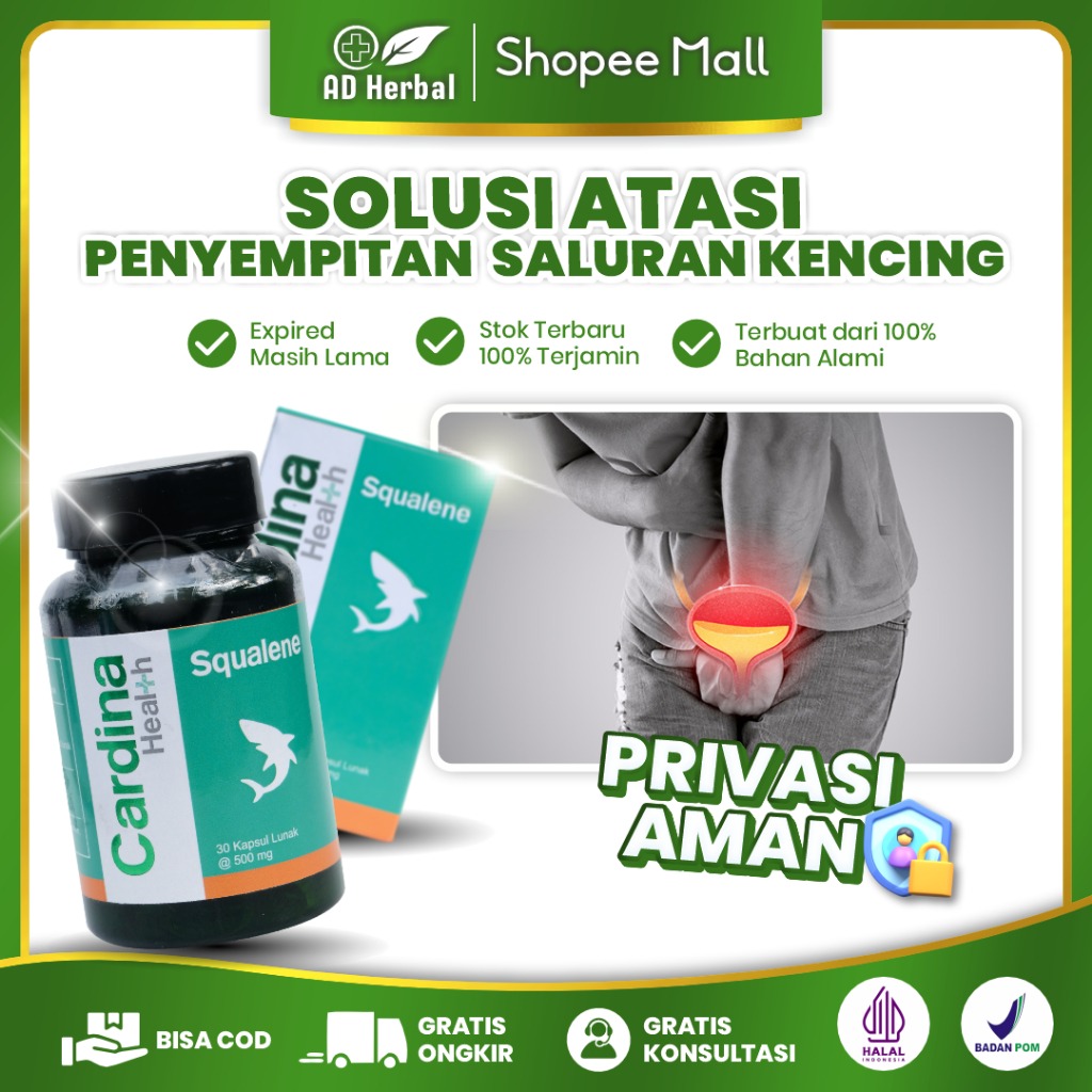 Obat Penyempitan Saluran Uretra / Saluran Kemih / Saluran Kencing, Cardina Healt Squalene