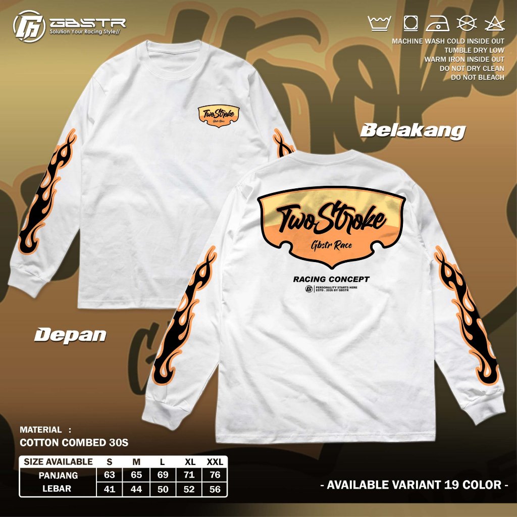 KAOS 2 STROKE LENGAN PANJANG I Baju Racing Two Stroke Longsleeve Fiz R Ninja Rx King 2 Tak I GBSTR A