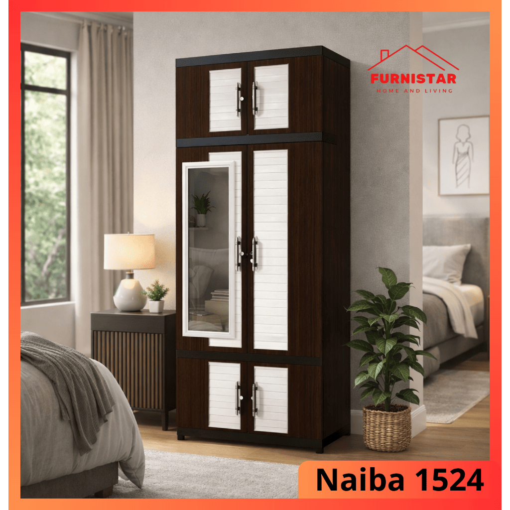 Naiba 1524 / 1504 - Lemari Gantung Naiba Kaca / Lemari Hanger Mr plass / Lemari Pakaian Gantung Bati