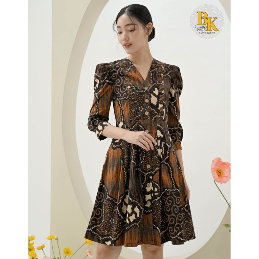 Dres Batik 308 ALI -Dres Batik Wanita / Batik Couple / Batik Modern / Batik Kekinian