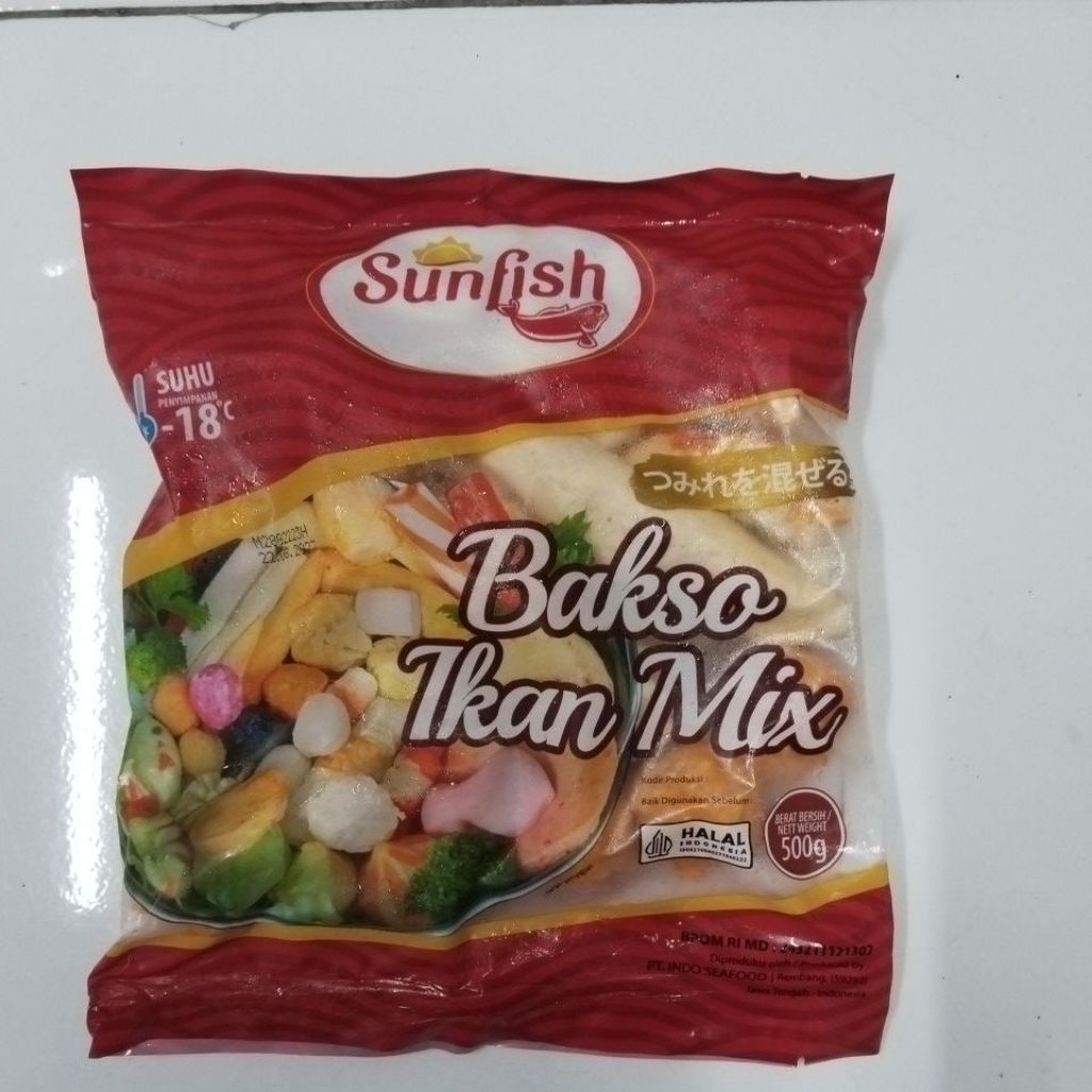 Sunfish Bakso Ikan Mix 500g - Frozen Food Olahan Ikan Campuran Shabu Steamboat dan grill Halal