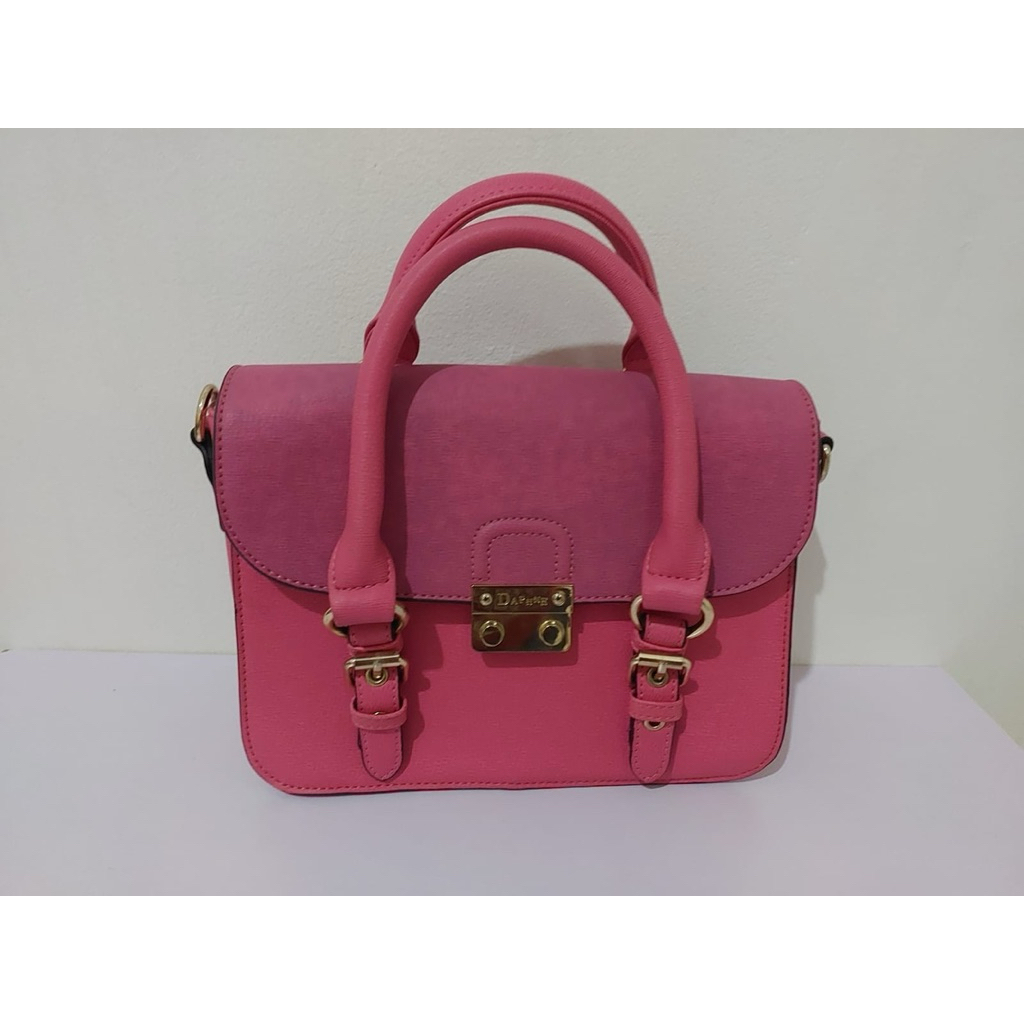 tas tangan wanita pink fuschia tebal