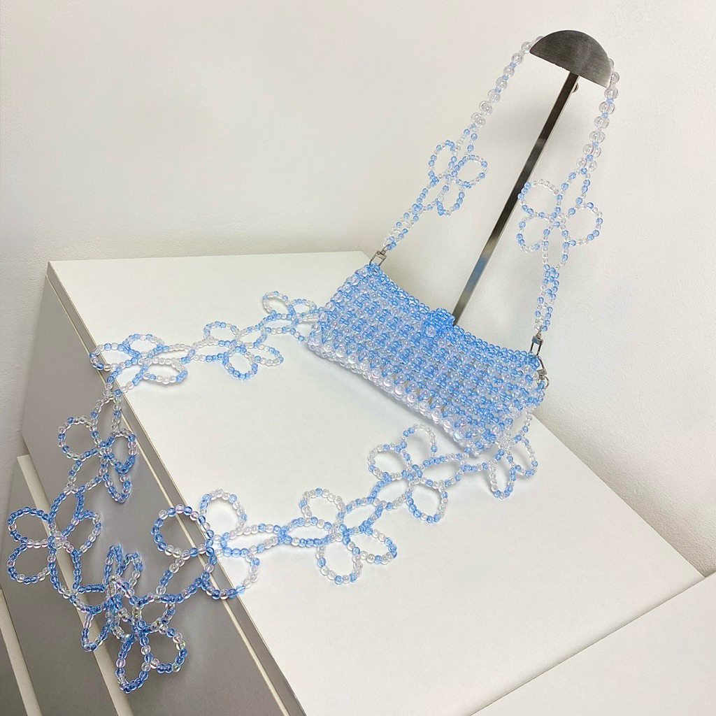 FANMY || crystal blue pearl bag | tas mutiara | beaded bag | pearl bag | beads bag | bag | tas wanit