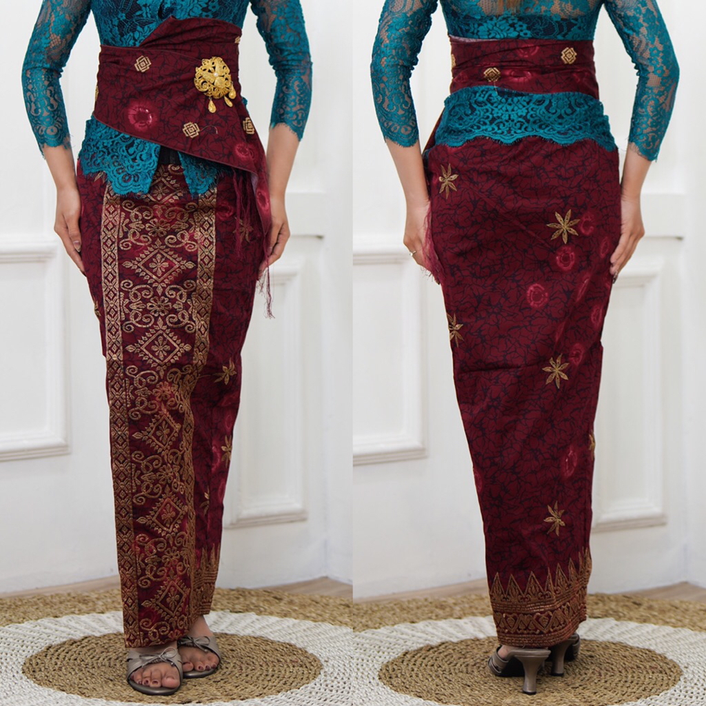 Kamen Jadi Jumputan Bordir Set Selendang