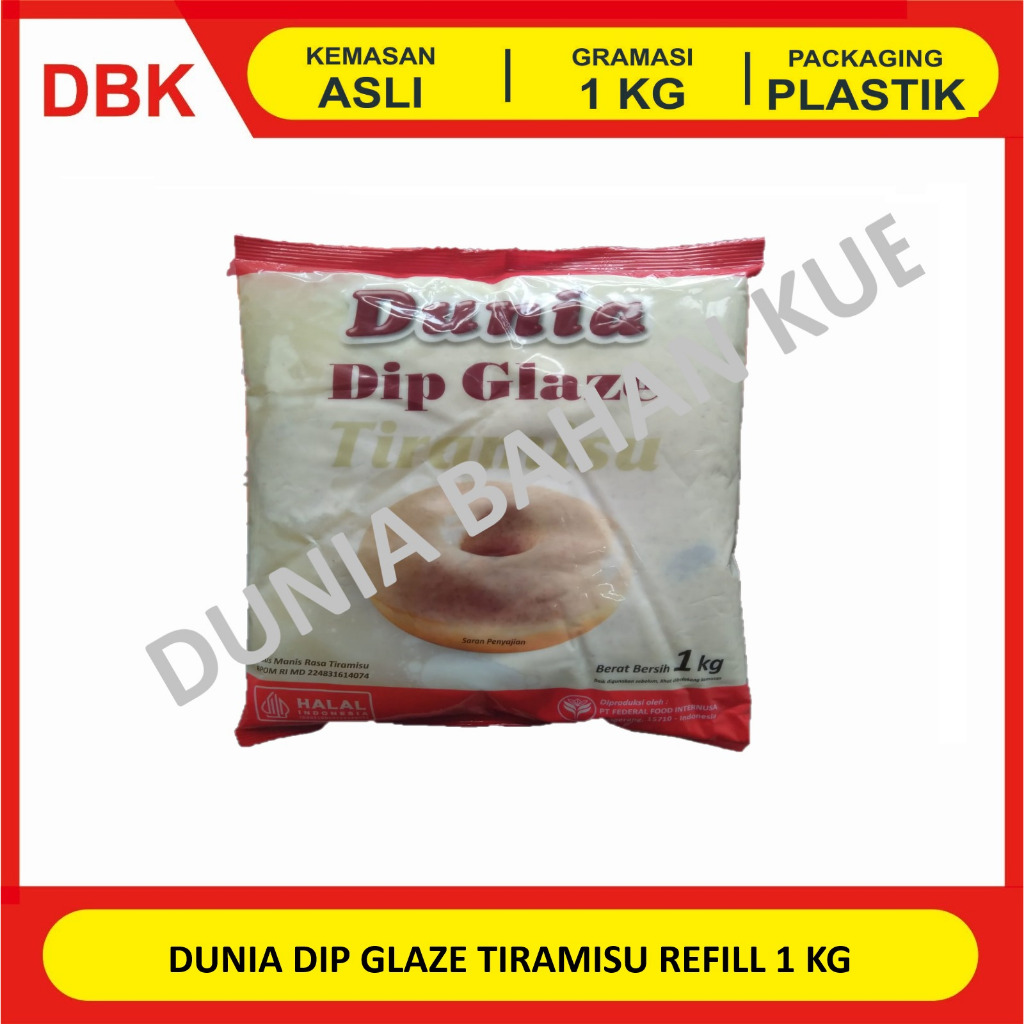 DUNIA DIP GLAZE TIRAMISU 1 KG REFILL / TOPPING DONUT PISANG NUGGET