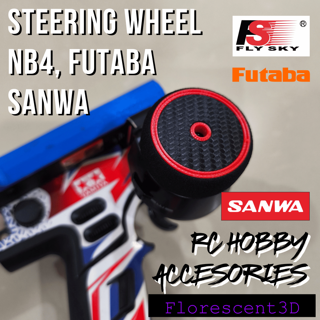 Steering Wheel for Noble NB4, Futaba, Sanwa MT & M17 M12 Receiver Aksesoris Remote - F3D