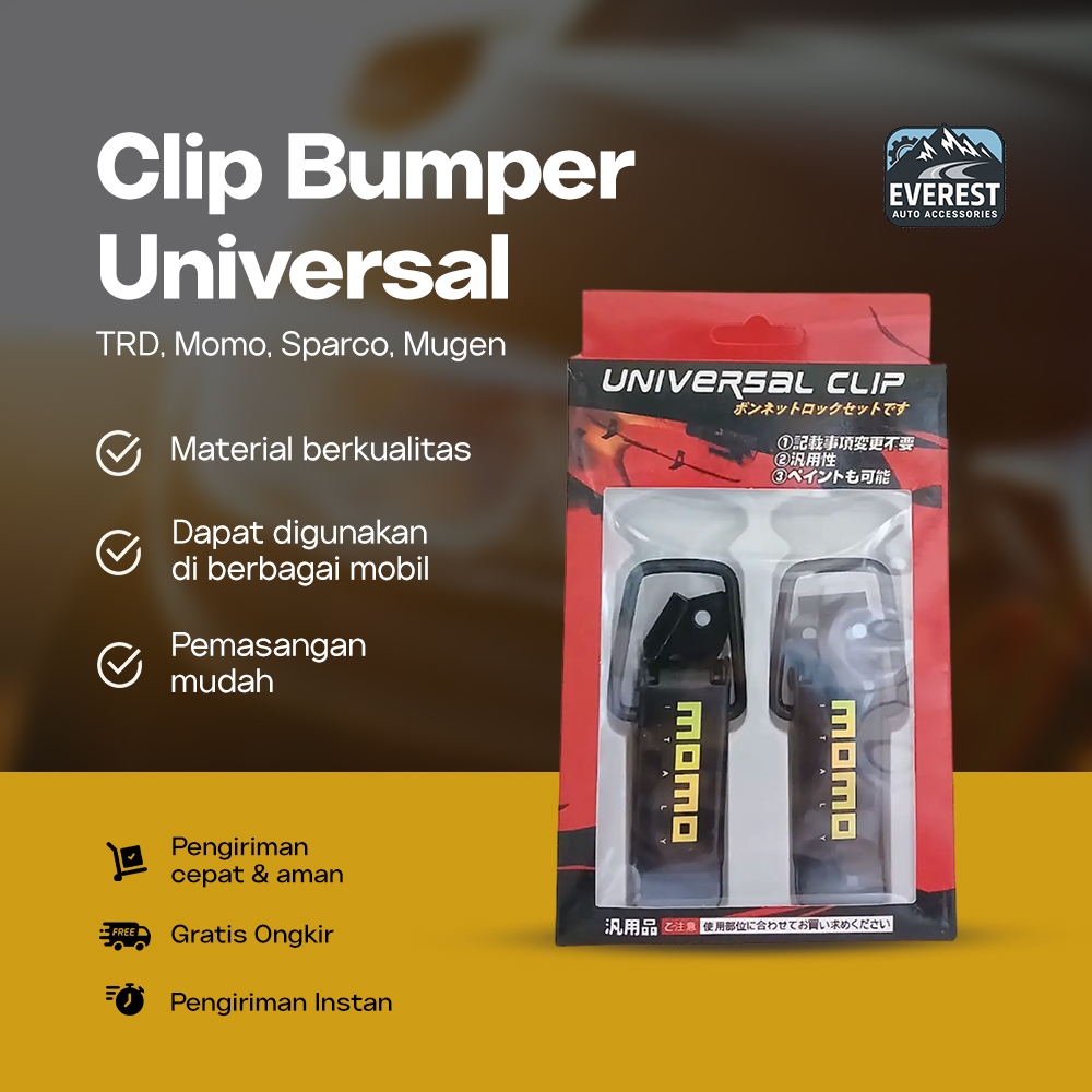 Everest Auto - Clip Bumper | Bumper Mobil Universal TRD, Momo, Sparco, Mugen Large Klip