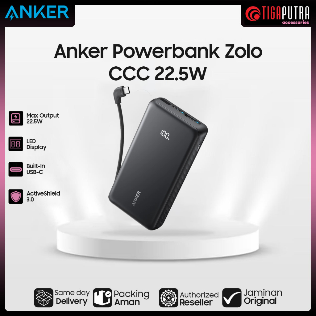 Anker Powerbank Zolo CCC 22.5W 10000mAh With Cable Type C
