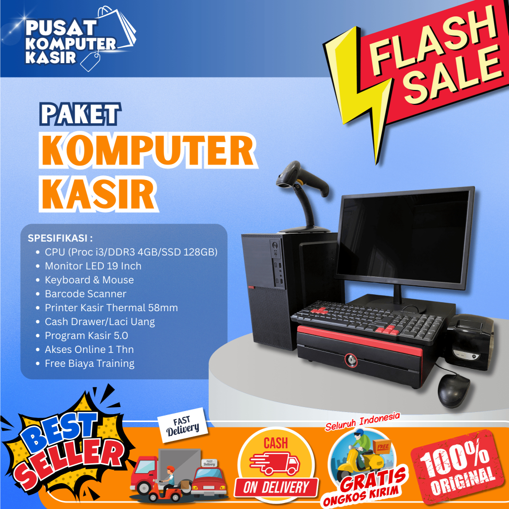 PAKET KOMPUTER KASIR | SET KOMPUTER KASIR LENGKAP BUAT TOKO | SET KOMPUTER KASIR | SET KOMPUTER KASI