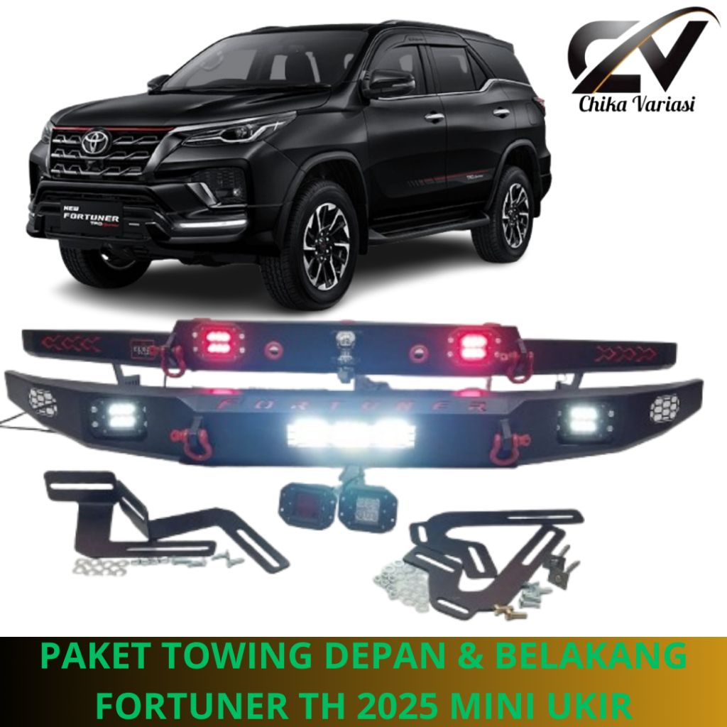Towing Tanduk Depan Belakang Mobil Fortuner 2025 Emboss Fortuner Mini Custom