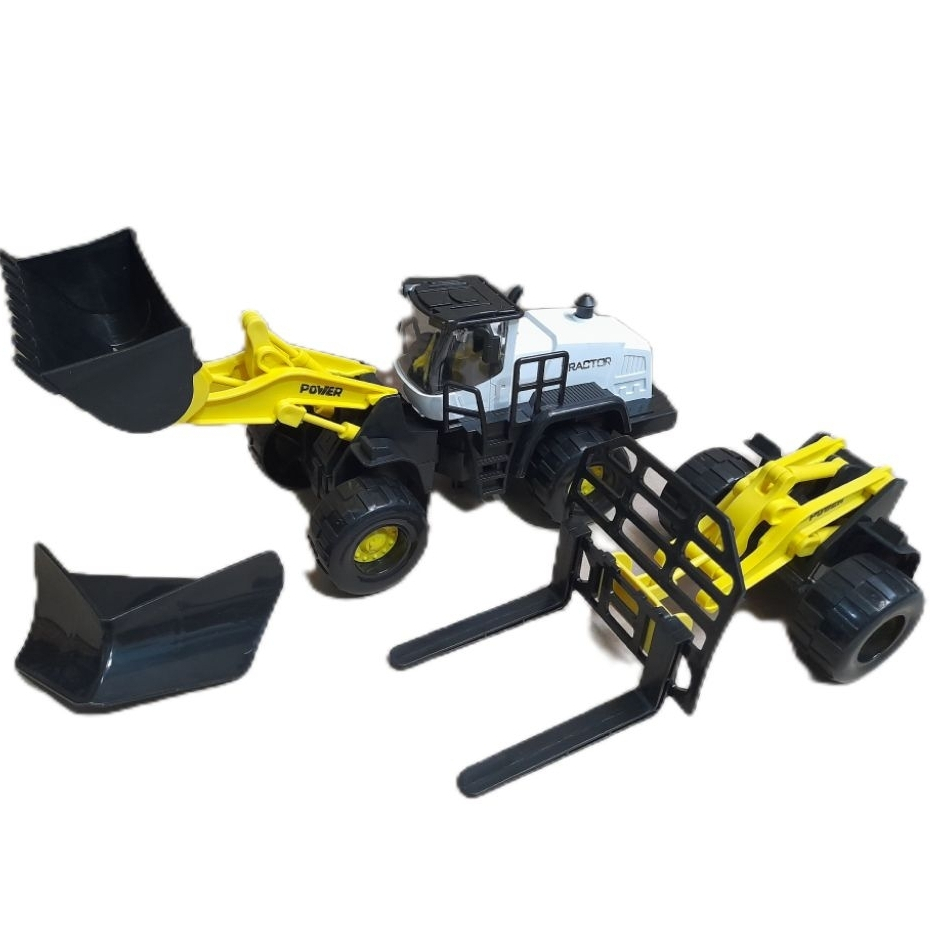Mainan Anak Mobil Truck Konstruksi Forklift Buldozer Tractor Crusher DIY 3in1