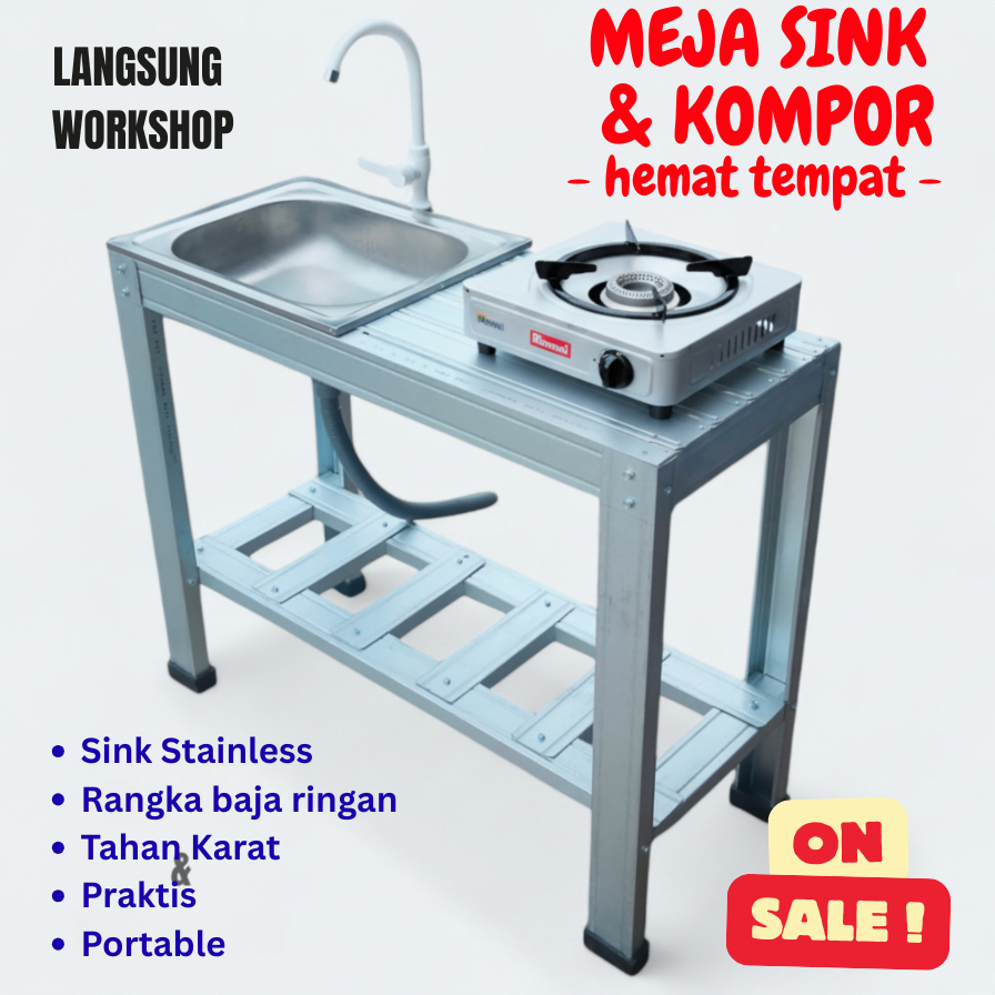 WASTAFEL/BAK CUCI  DAN TEMPAT KOMPOR SATU TUNGKU MULTIFUNGSI, HEMAT, KOKOH, PROTABLE