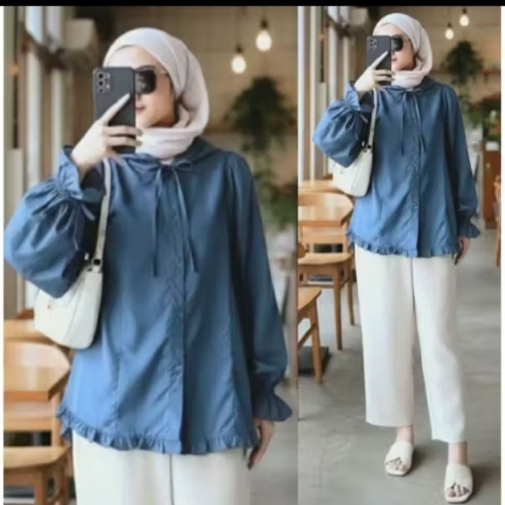 MECCA BLOUSE RAYON TWILL REMPEL // ATASAN BLOUSE RAYON POLOS TERBARU