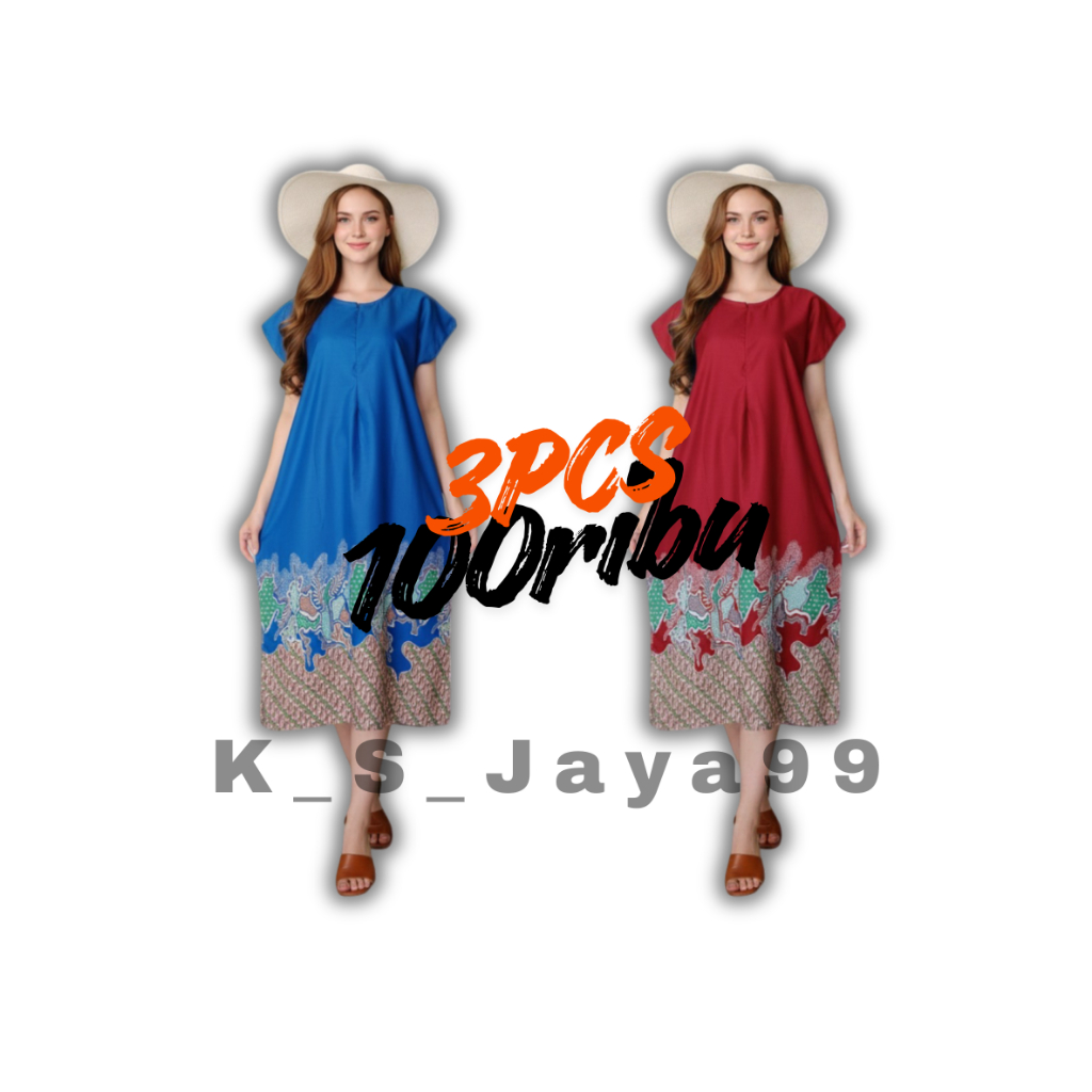 Daster Murah Motif Batik Sindoro Wanita Daster Batik Pelangi Modern - Baju Tidur Wanita Karakter Bah