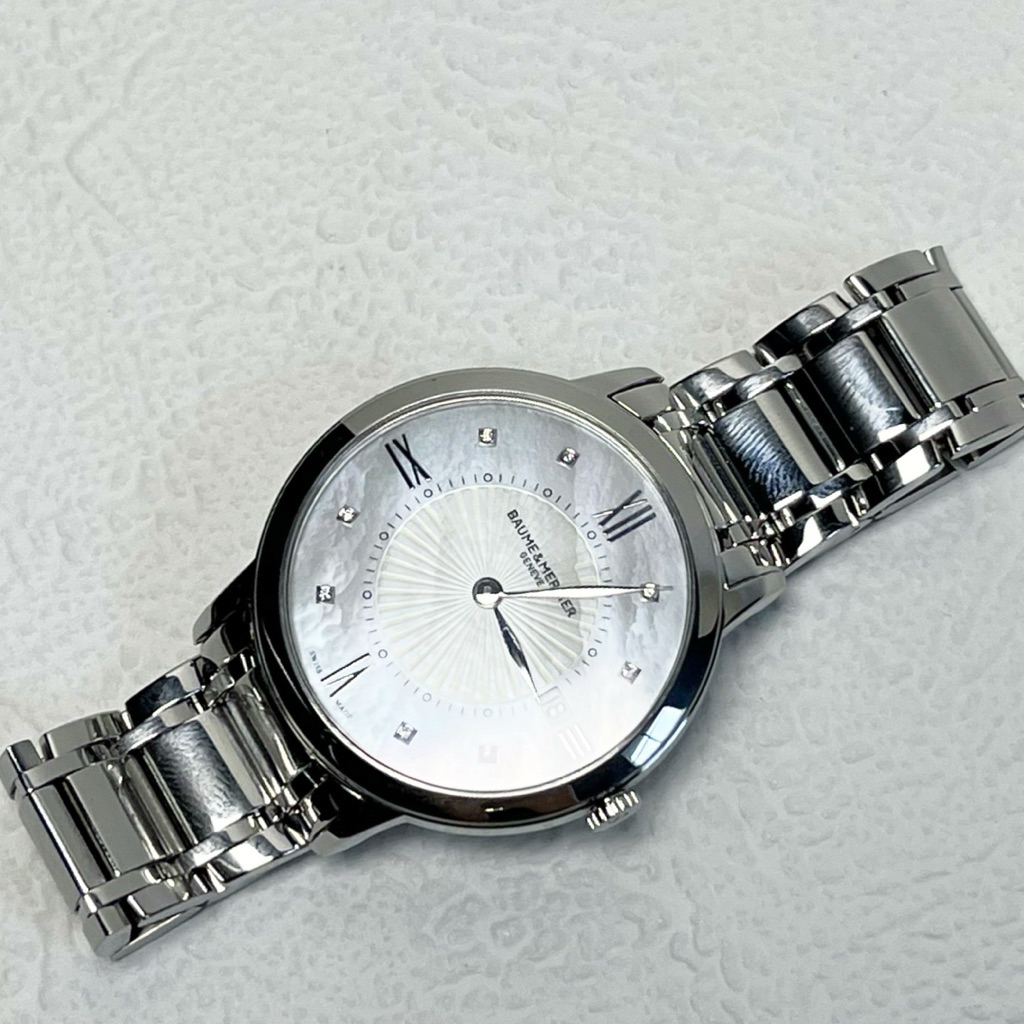 Baume & Mercier MOP Dial Real Diamonds Quartz 37mm Watch
