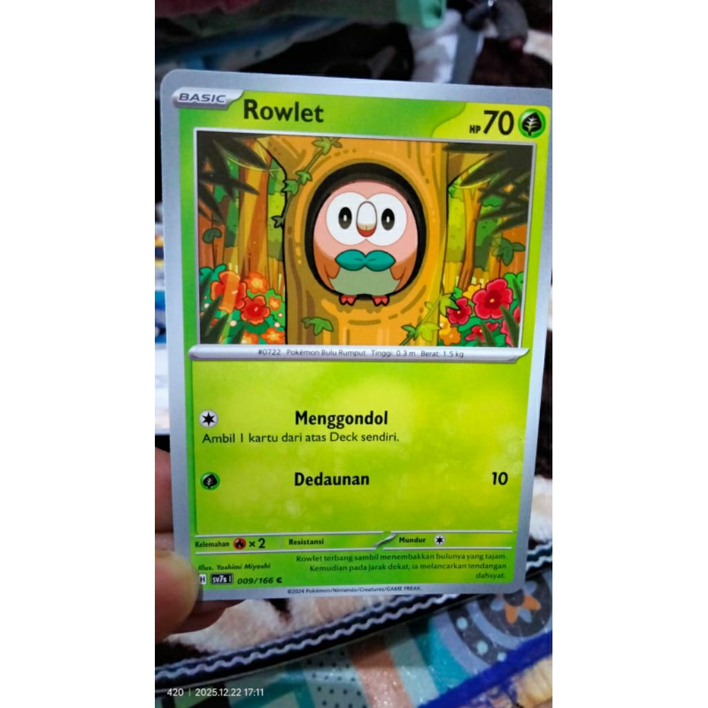 pokemon tcg rowlet c 009/166 /Dartrix c 010/166 / decidueye u 011/166