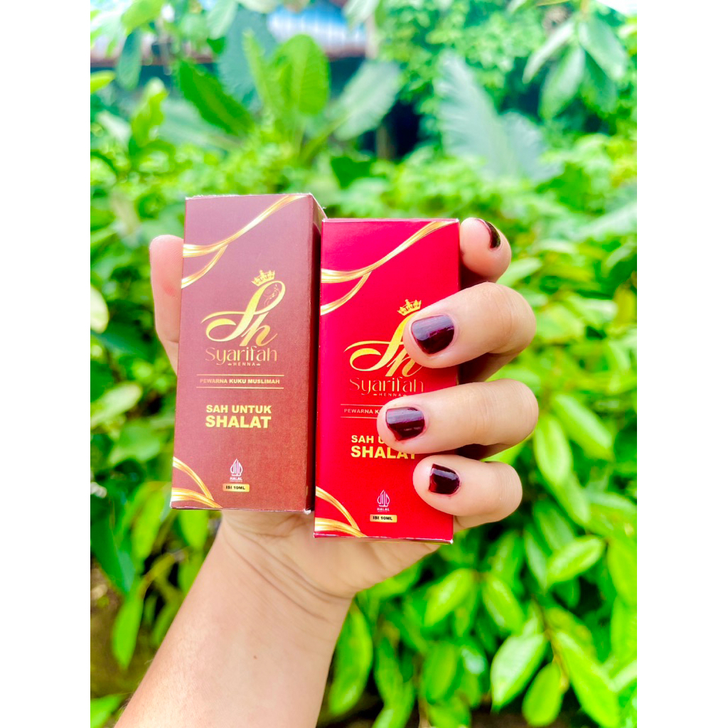 PAKET OMBRE MAROON+COKLAT SYARIFAH HENNA pewarna kuku halal