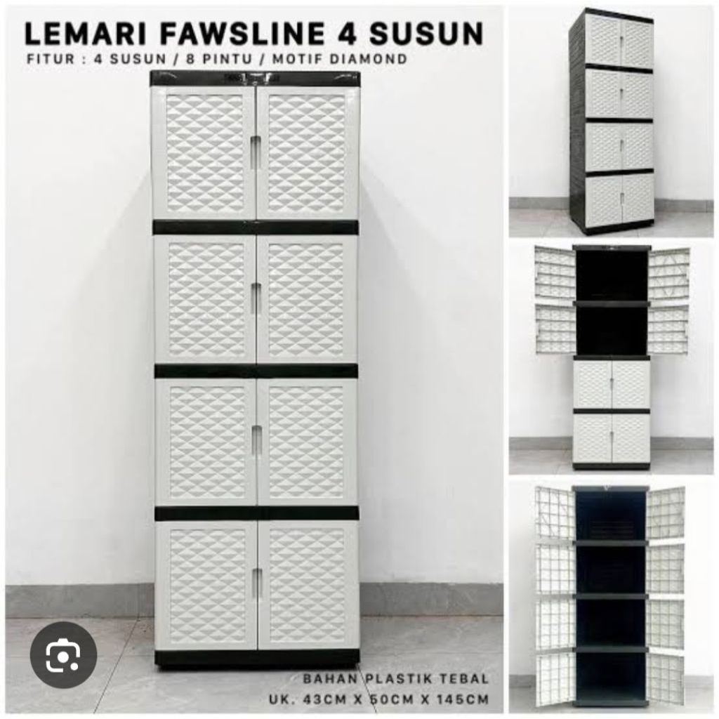 Lemari plastik Putih Lemari susun 4 putih fawsline