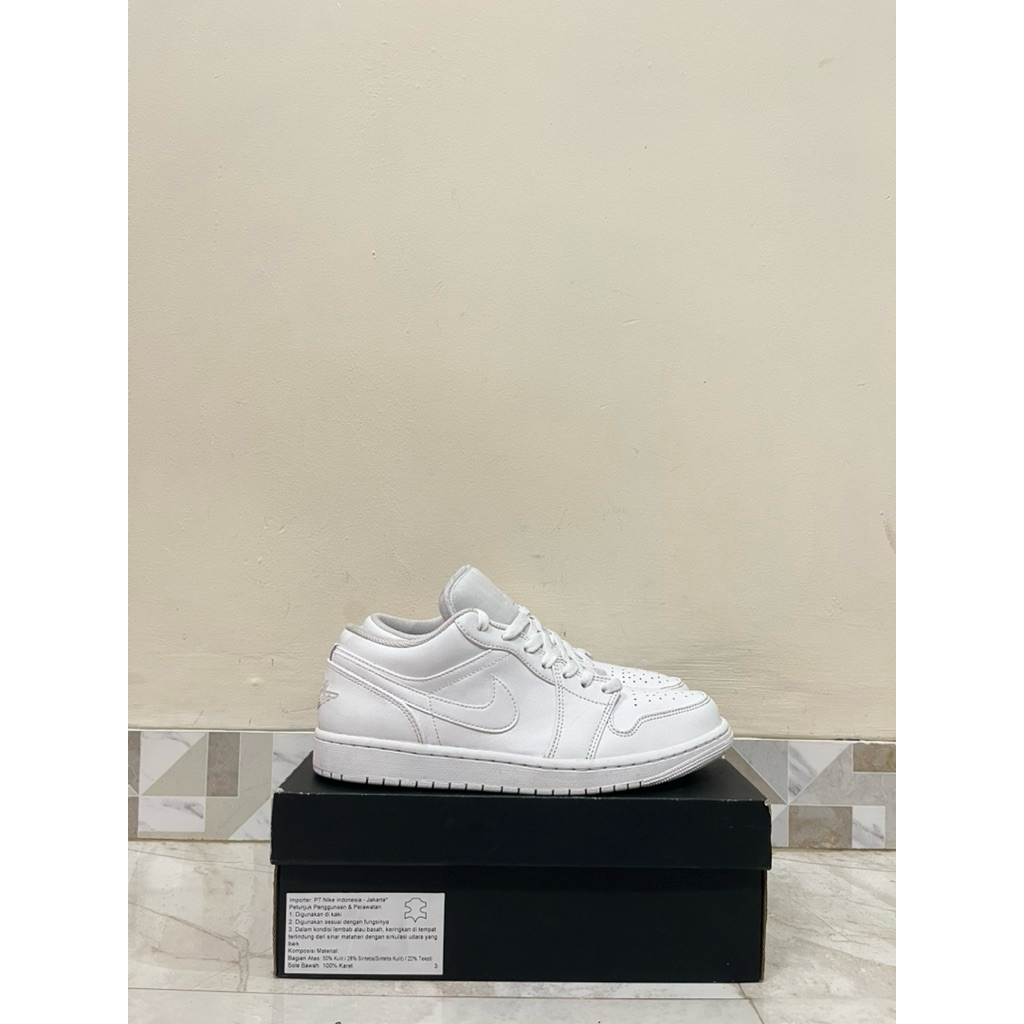 Nike Air Jordan 1 Low Triple White Original 100%
