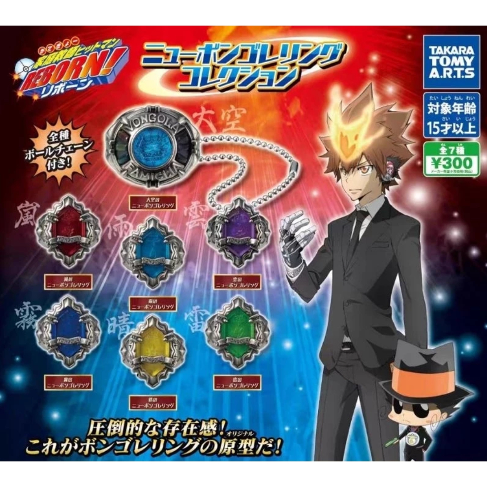 Katekyo Hitman Reborn Gashapon Ring/ Cincin Katekyo Hitman Reborn/ Vongola Rings Takara Tomy