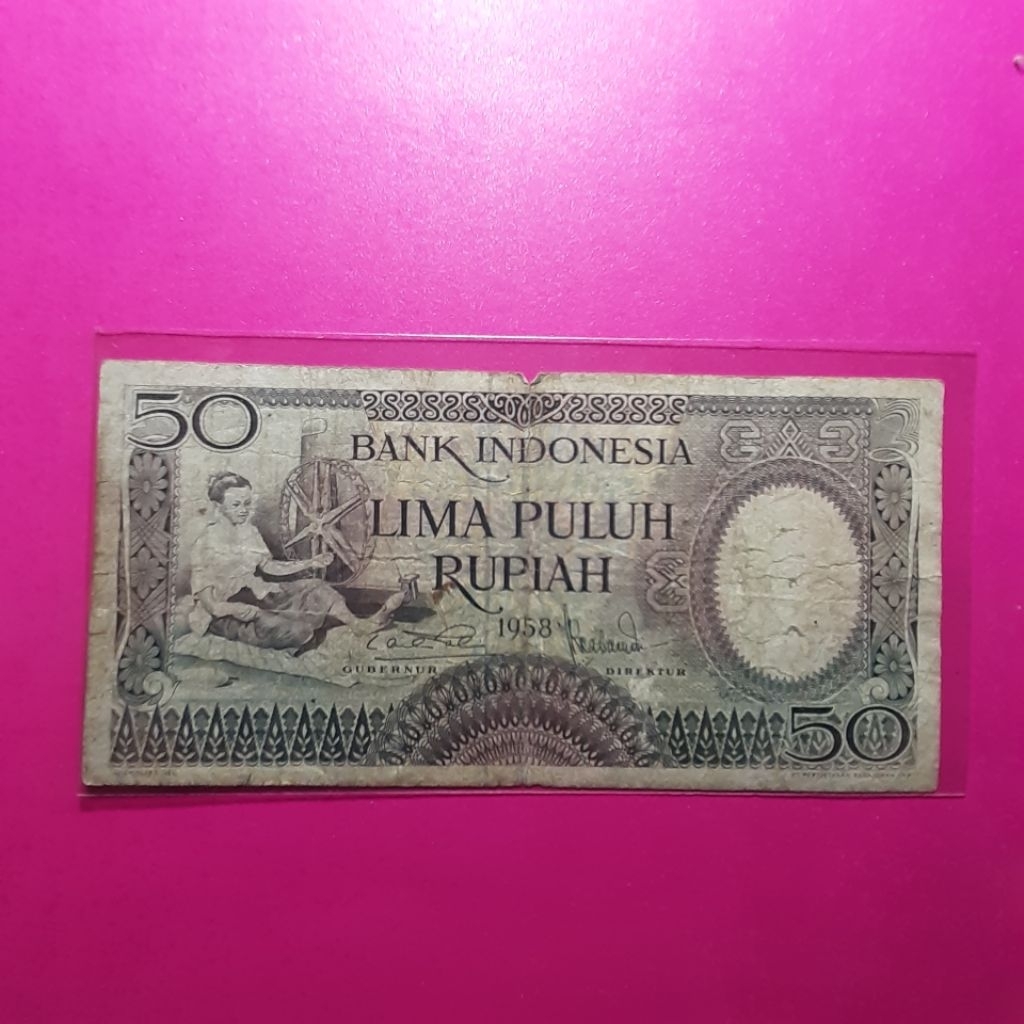 uang 50 rupiah pekerja 1958