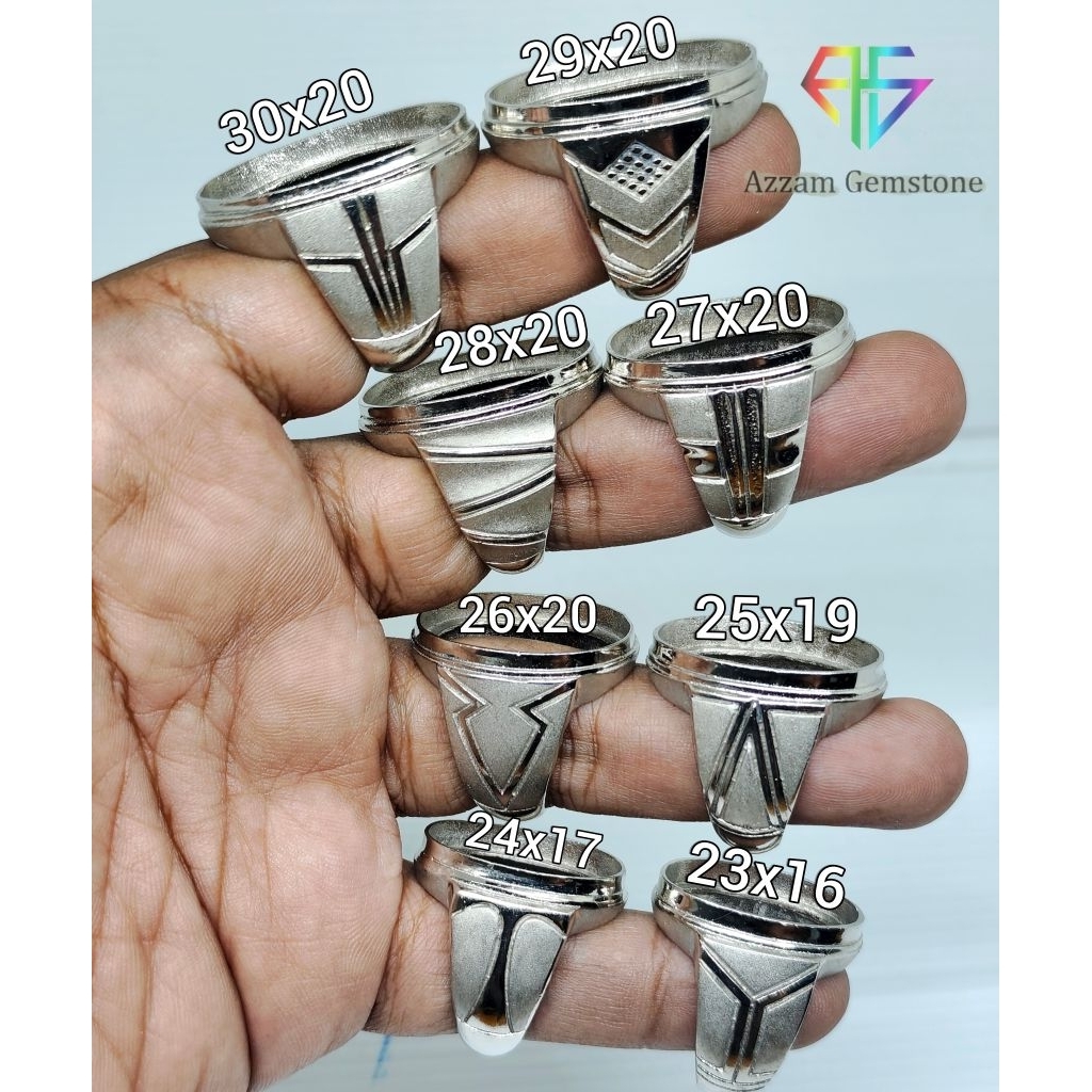 Cincin Ring Emban Doff Sandblast Alpaka Super Model T Kwanjin Tanam Harga satuan bkn Emas Perak Stai