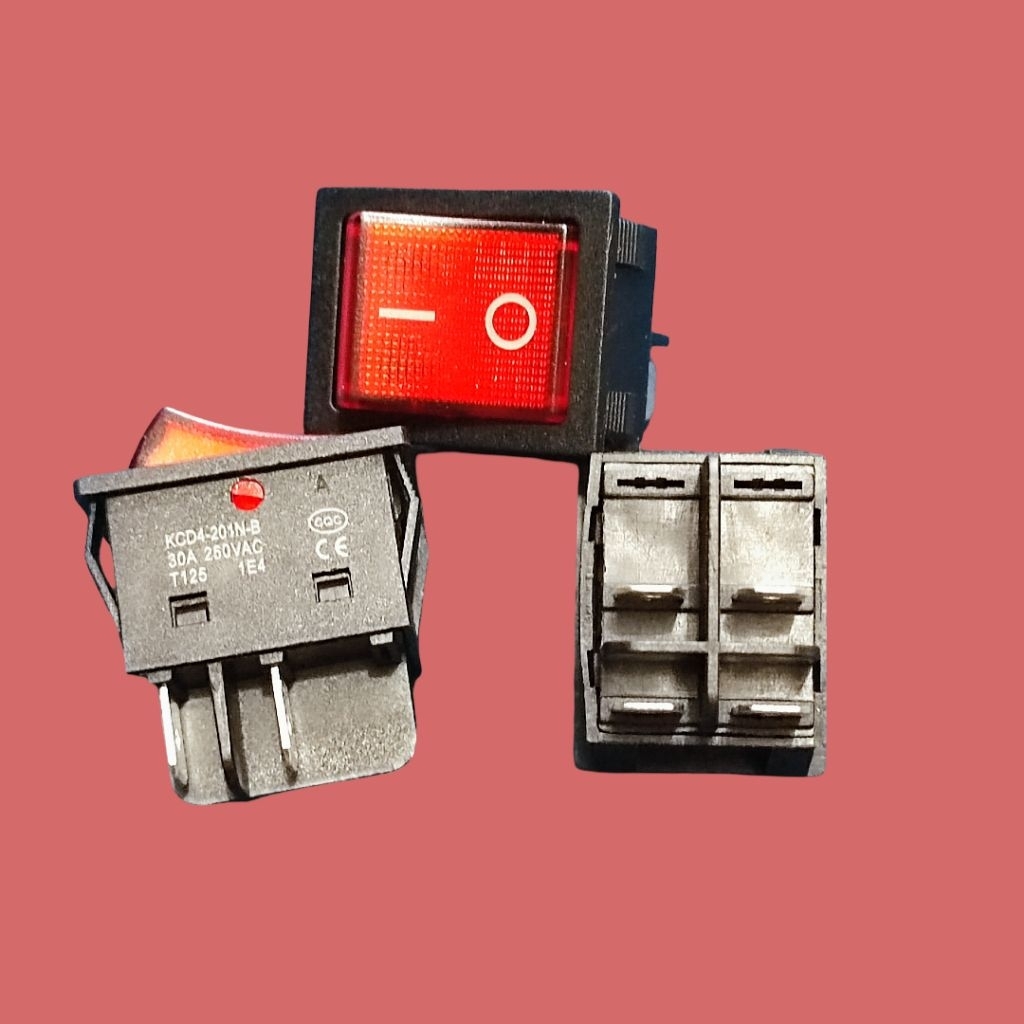 Saklar Rocker Switch 4 Pin ON OFF + Lampu 30A