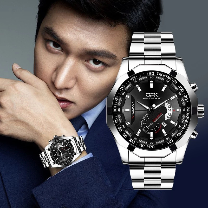 OPK Jam Tangan Pria Original 8108 Anti Air Analog Keren Bisnis Kuarsa Asli New Arrivel Model Terbaru