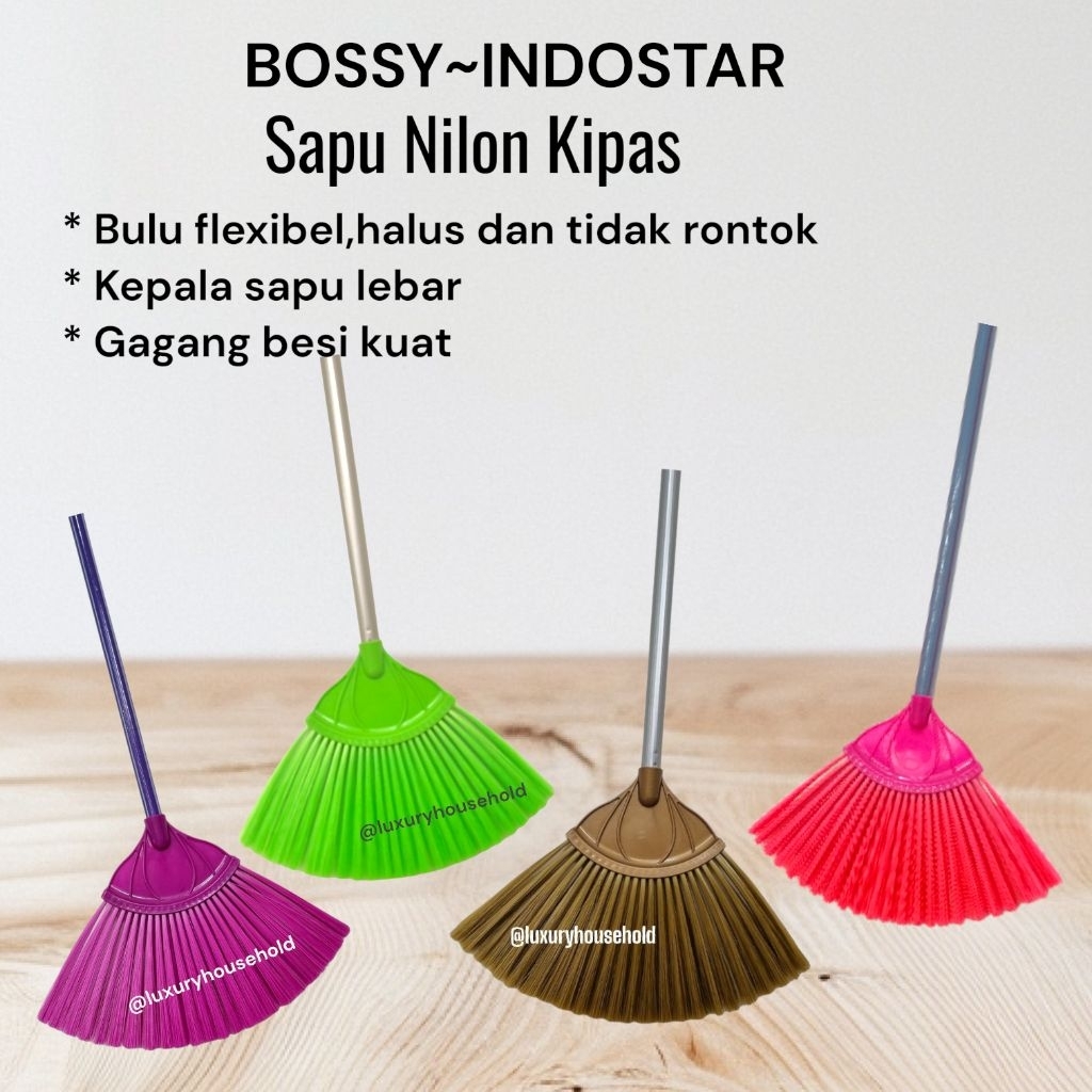 BIG SALE SAPU Bossy Indostar / sapu nilon / sapu murah/sapu kipas/broom