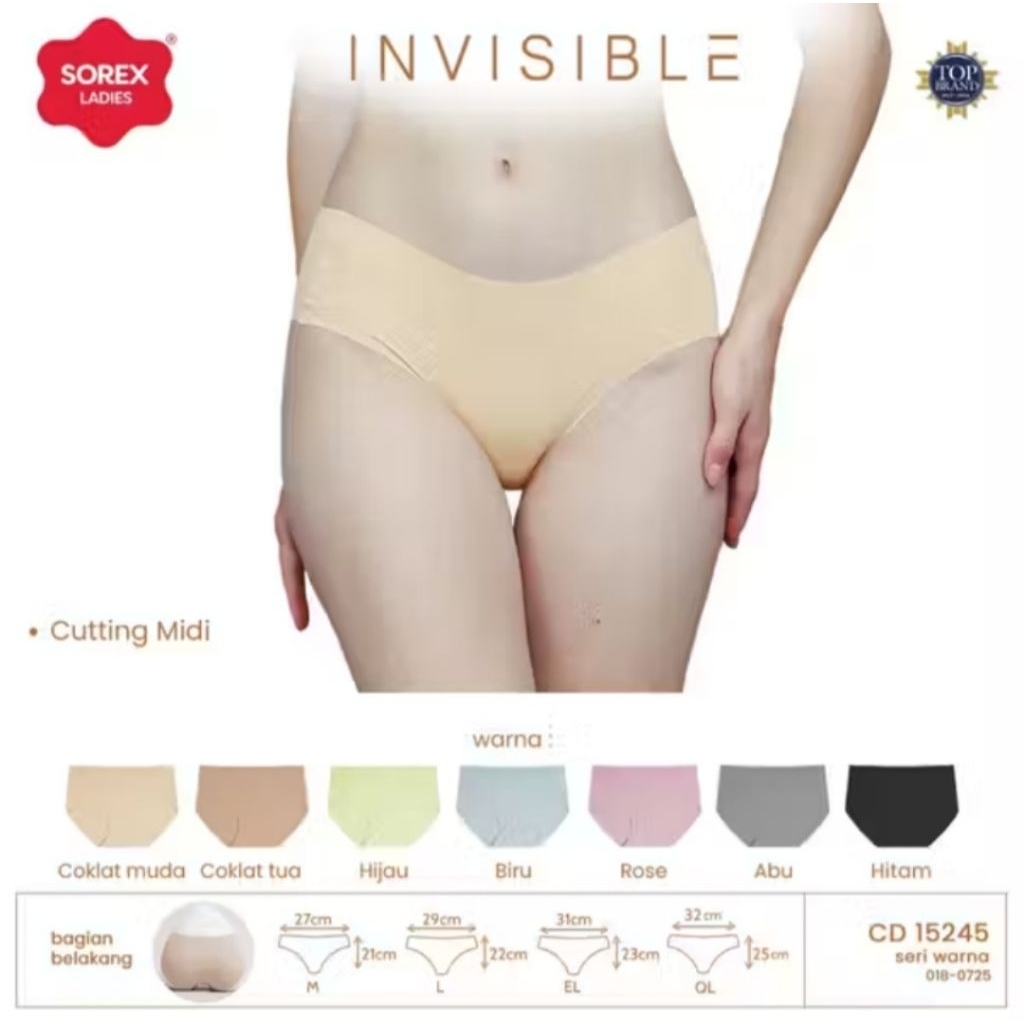 [GROSIR 6PCS]SOREX-CD SOREX SEAMLESS ANTI NYEPLAK/CELANA DALAM SOREX INVISIBLE SEAMLESS