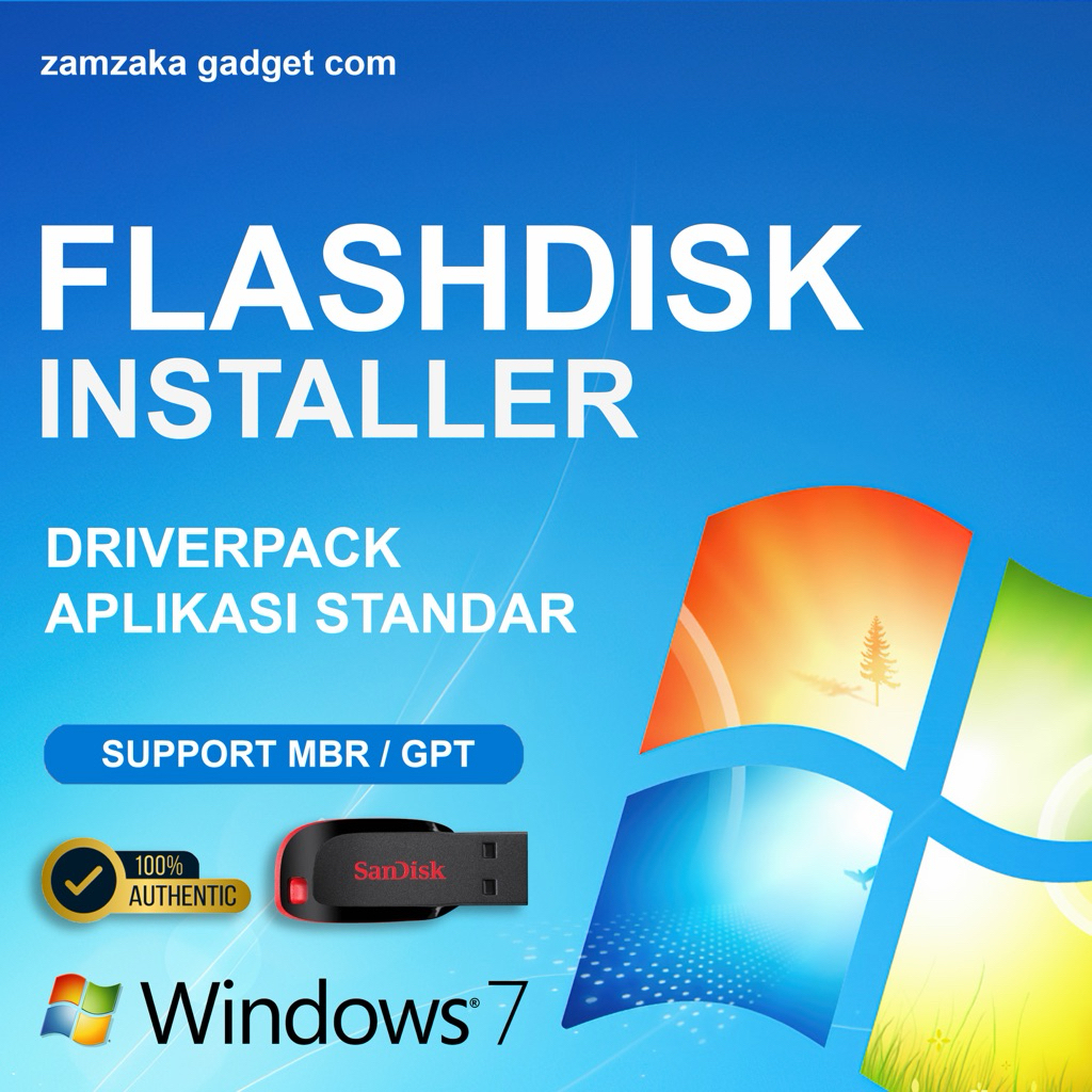 Windows 7 Flashdisk bootable installer instalasi windows install ulang