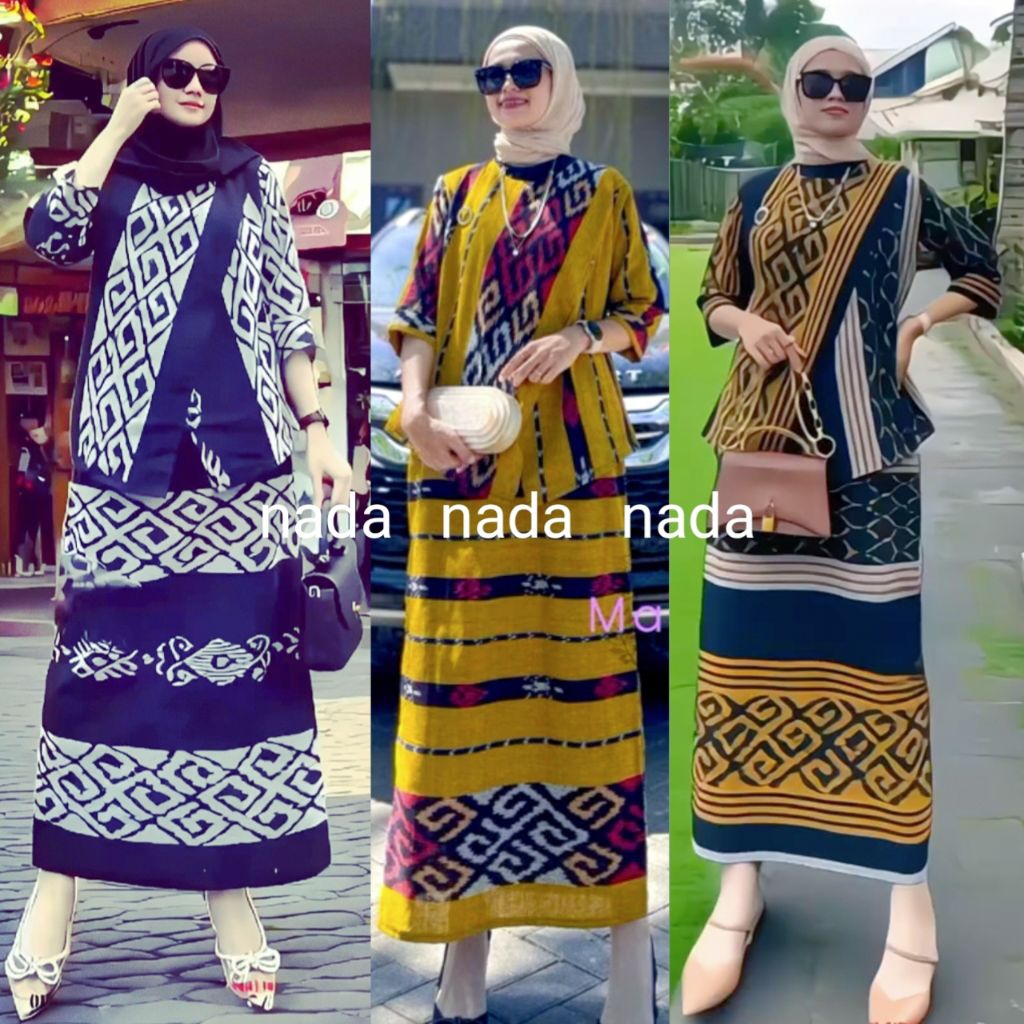 batik wanita one set atasan dan rok baju kondangan