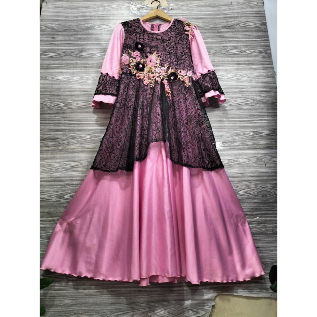 Fix Gamis Pesta Daily Kaftan Brokat Brukat Mewah