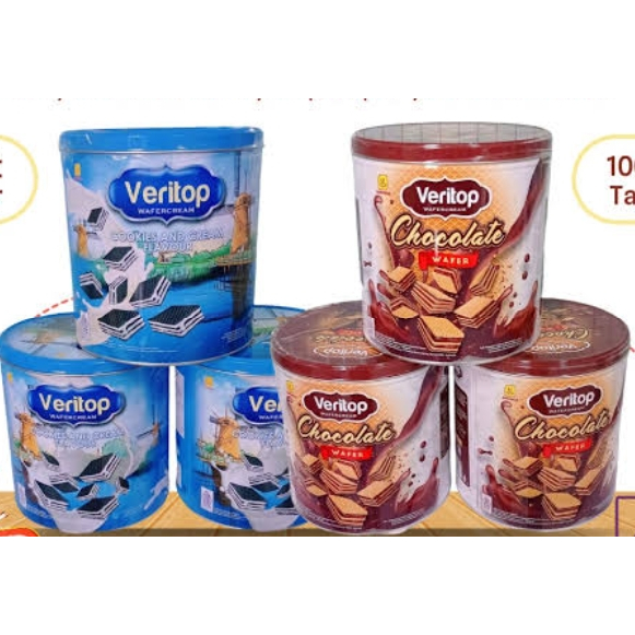 PROMO 1 DUS ISI 6 VERITOP WAFER VERITOP KEMASAN KALENG COCOK UNTUK CEMILAN SEHARI HARI DAN ACARA SAN
