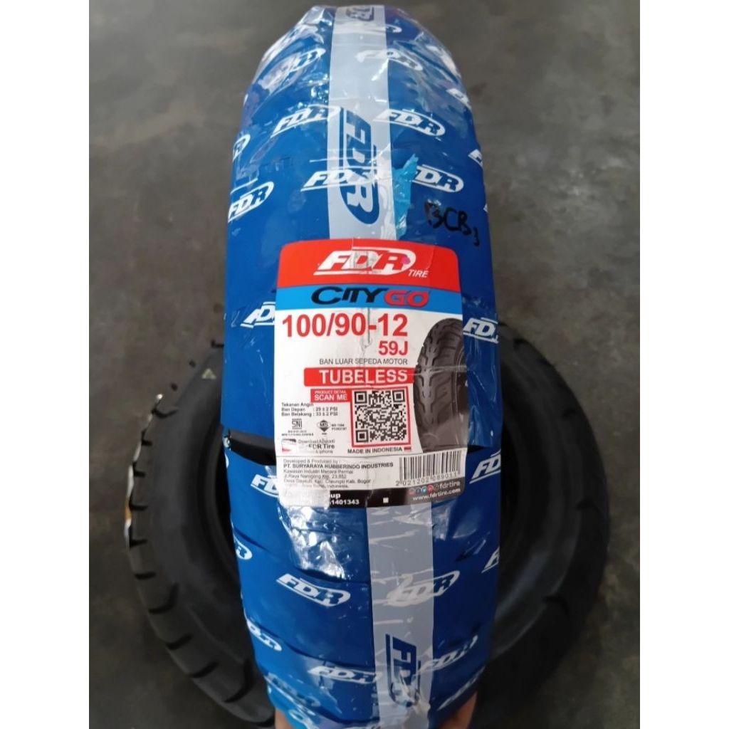 BAN DEPAN FDR CITYGO 100/90-12 TUBELESS BEAT STREET SCOOPY FREEGO