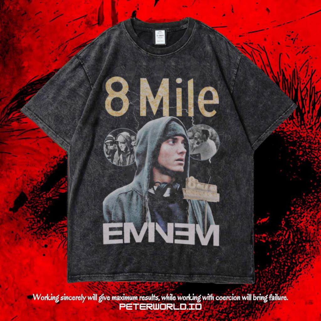 KAOS OVERSIZED / KAOS WASHED / STONE WASH / OVERSIZED T SHIRT / KAOS EMINEM 8 MILE WASHING VINTAGE R